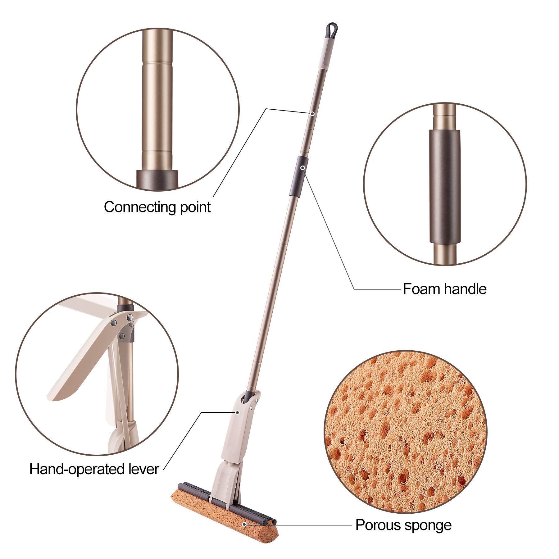 Sponge Mop with 2 Reusable Heads (2 Count)