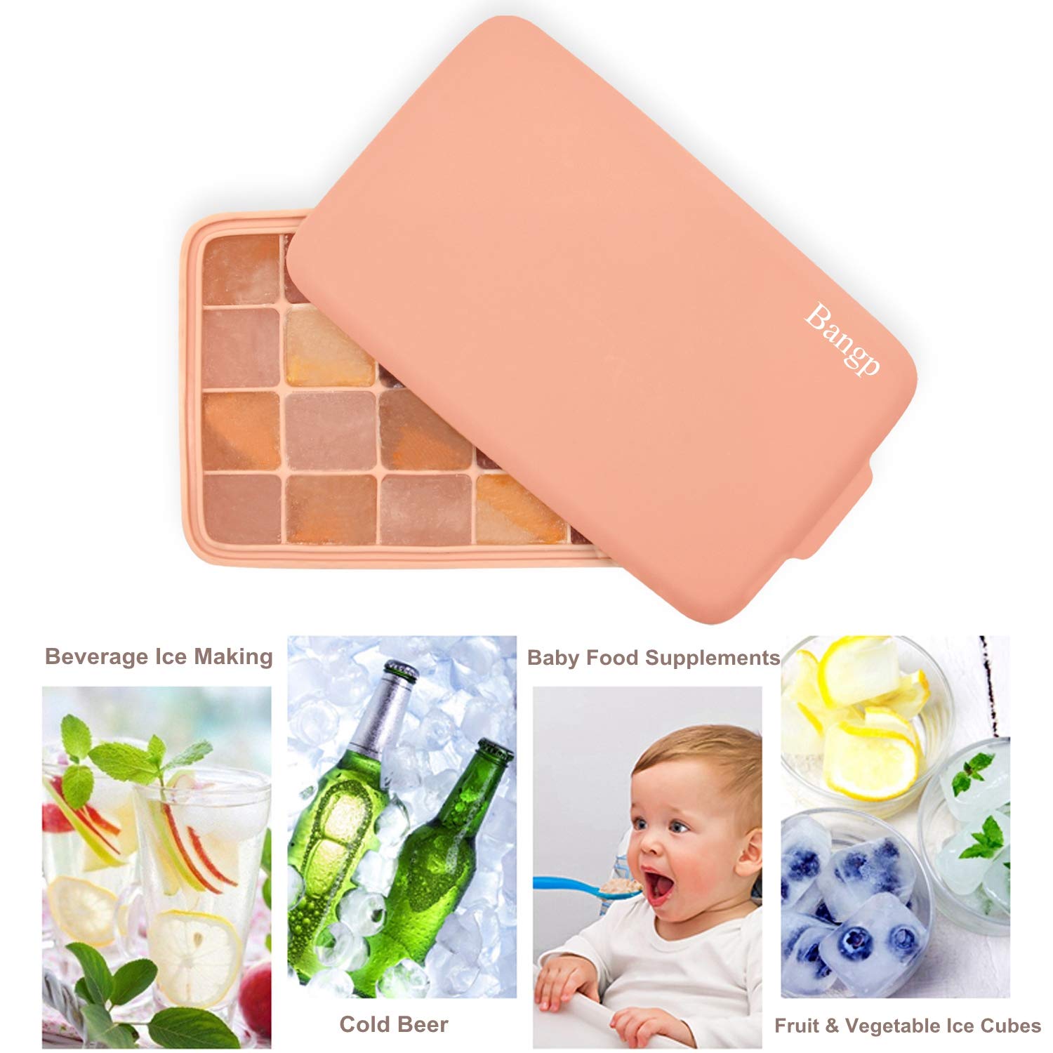Premium Ice Cube Trays with Lid (2 Count)