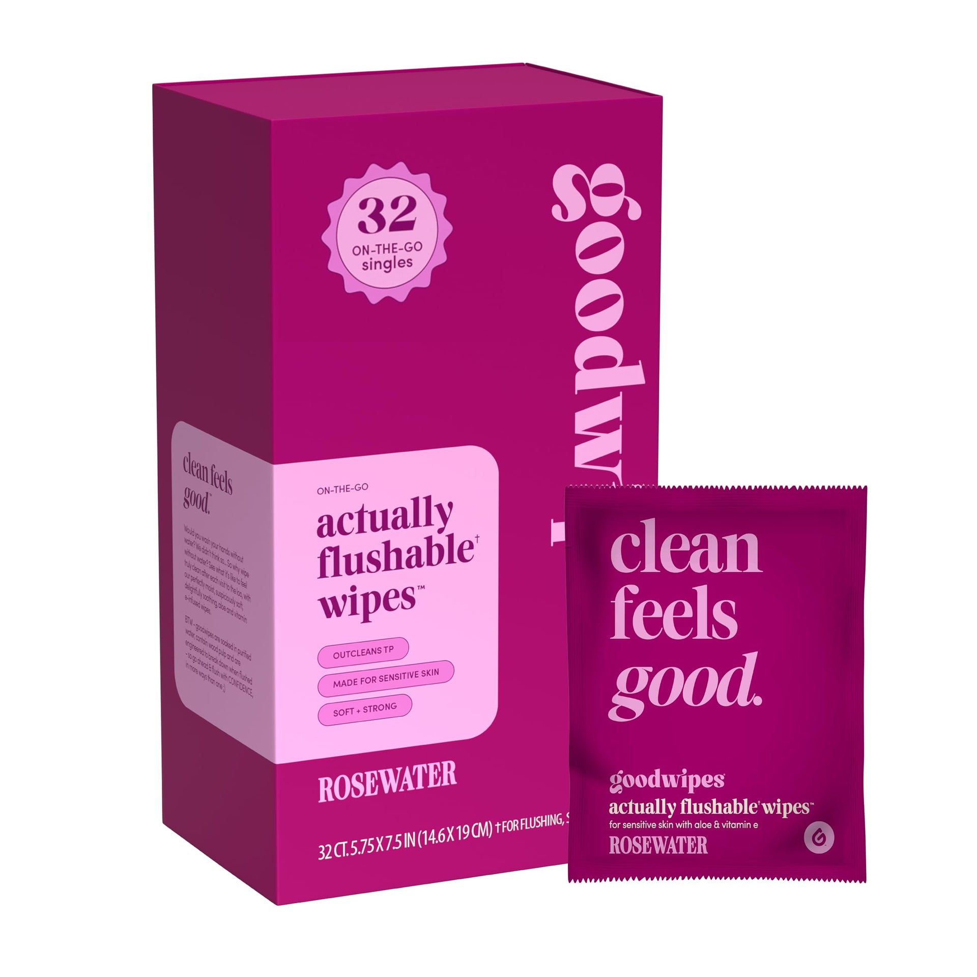 Flushable Wipes for Women (32 Count)