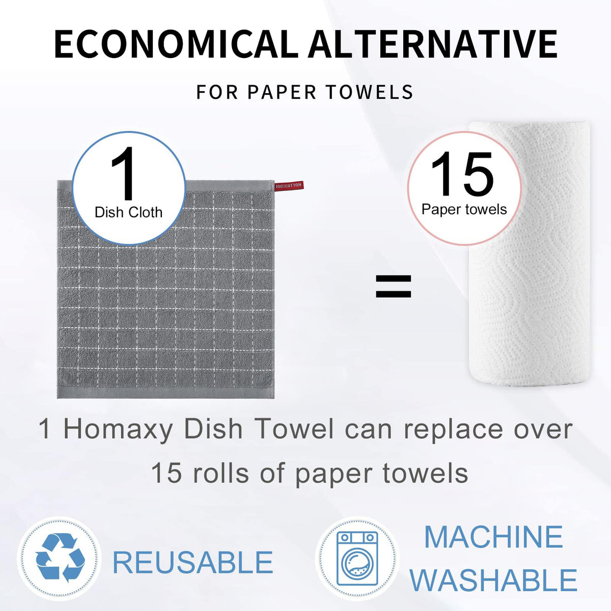 100% Cotton Terry Kitchen Towels (12 Count)