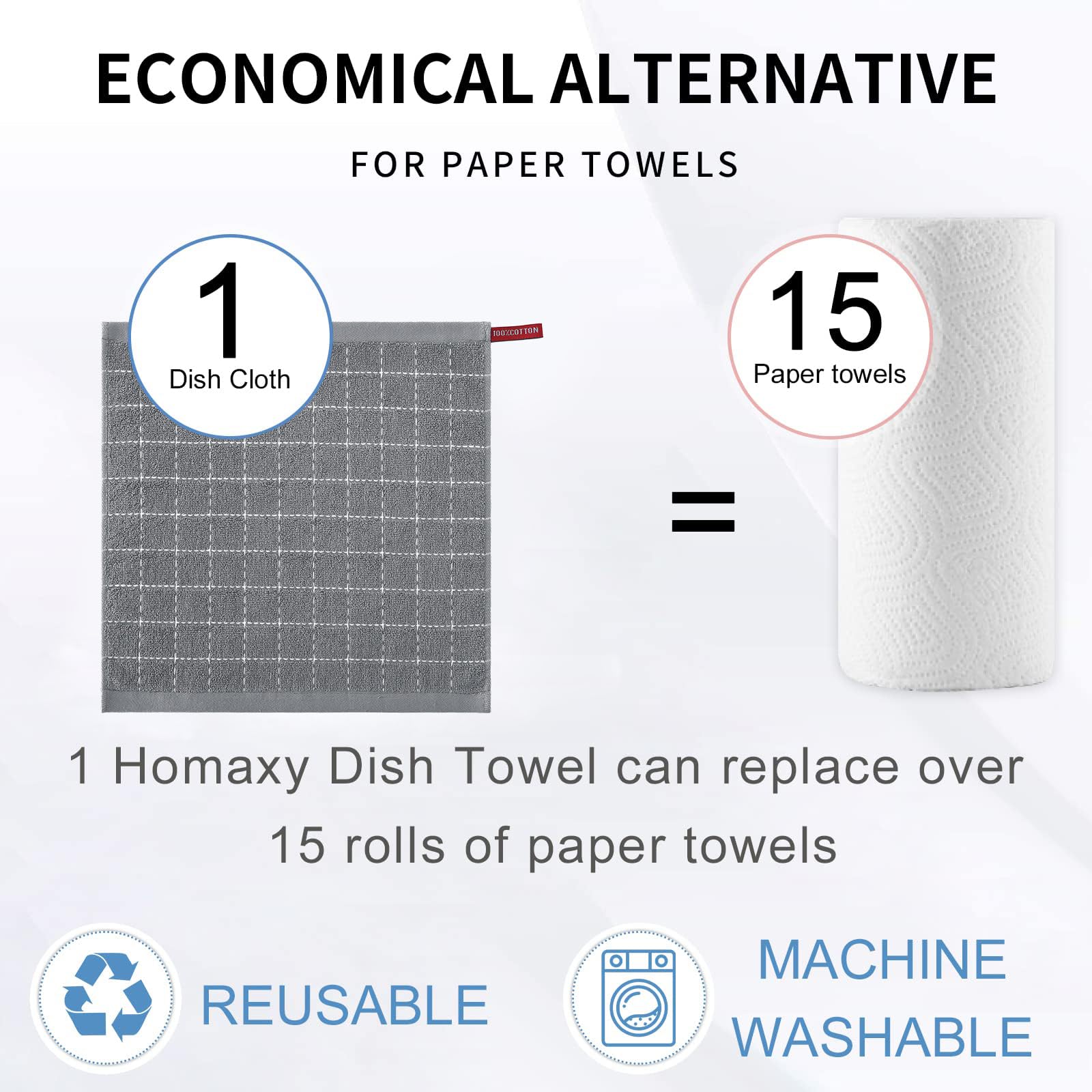 100% Cotton Terry Kitchen Towels (12 Count)