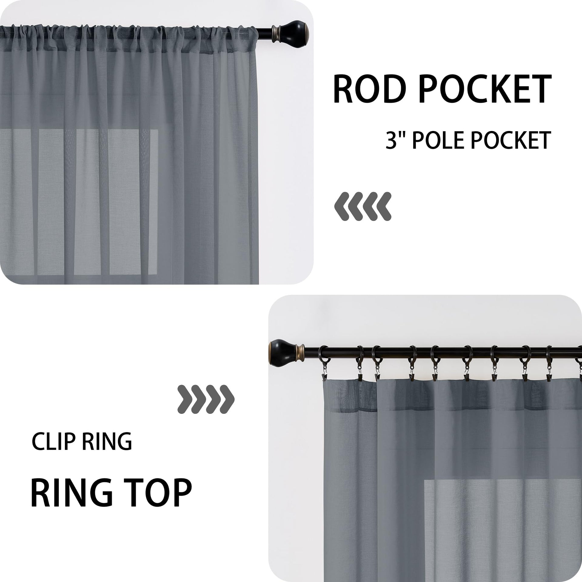 Short Sheer Door Curtain Closet Linen Textured Curtain Sheers Doorway Light Filtering Voile Patio Glass Doors Rod Pocket Curtains French Door