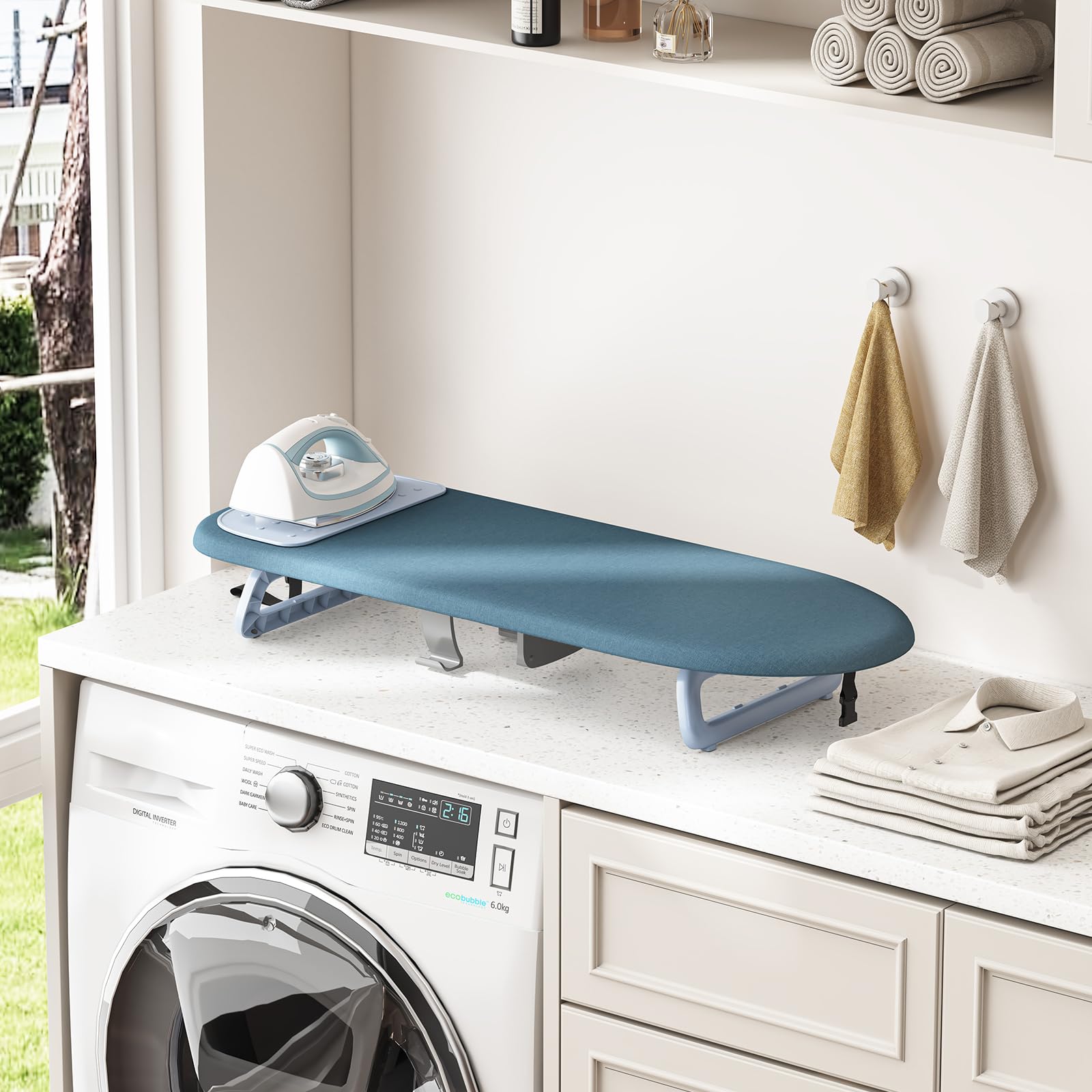 Small Ironing Board with Iron Holder