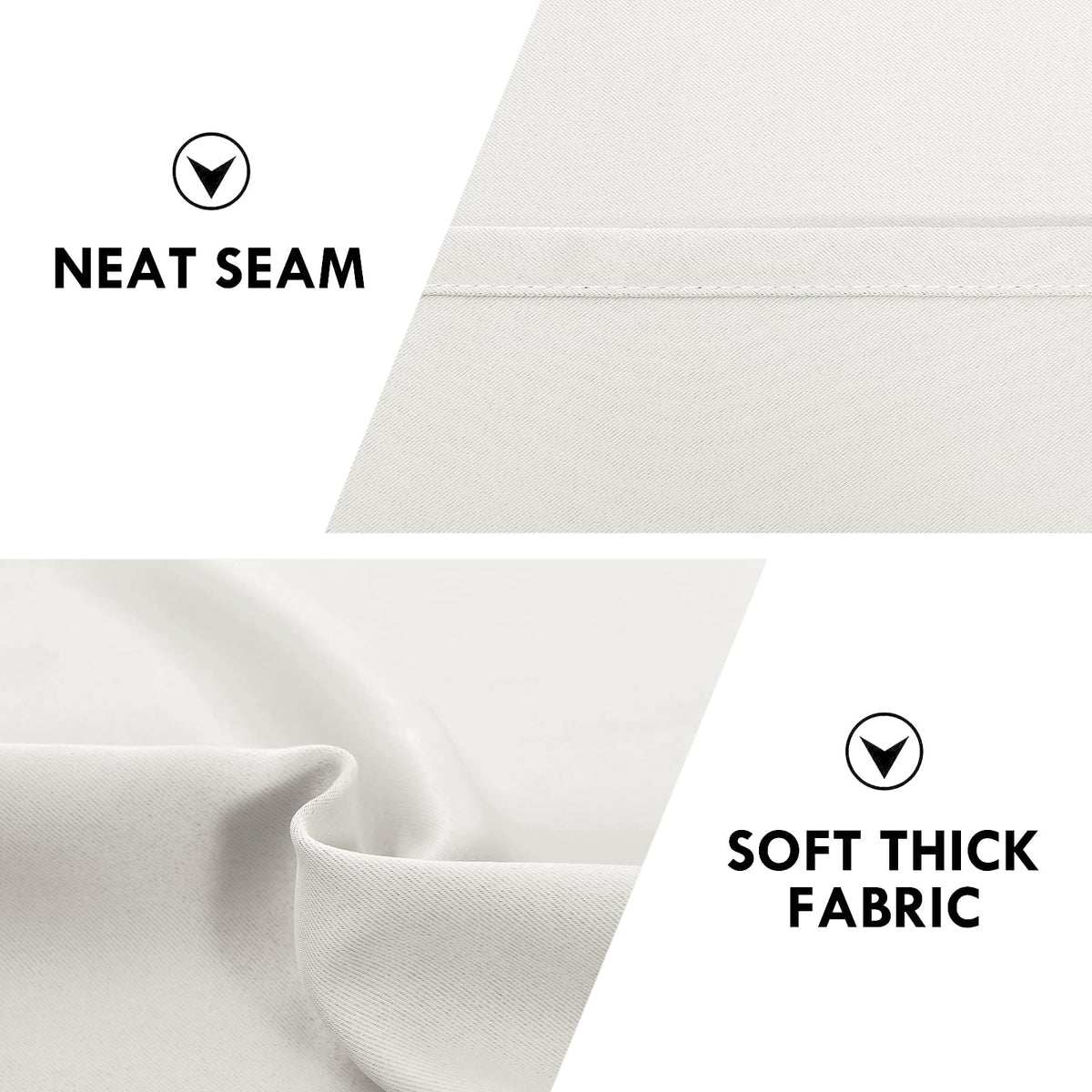 Blackout Curtains for Bedroom Living Room 42 x 72 Inch Long Ivory (2 Count)
