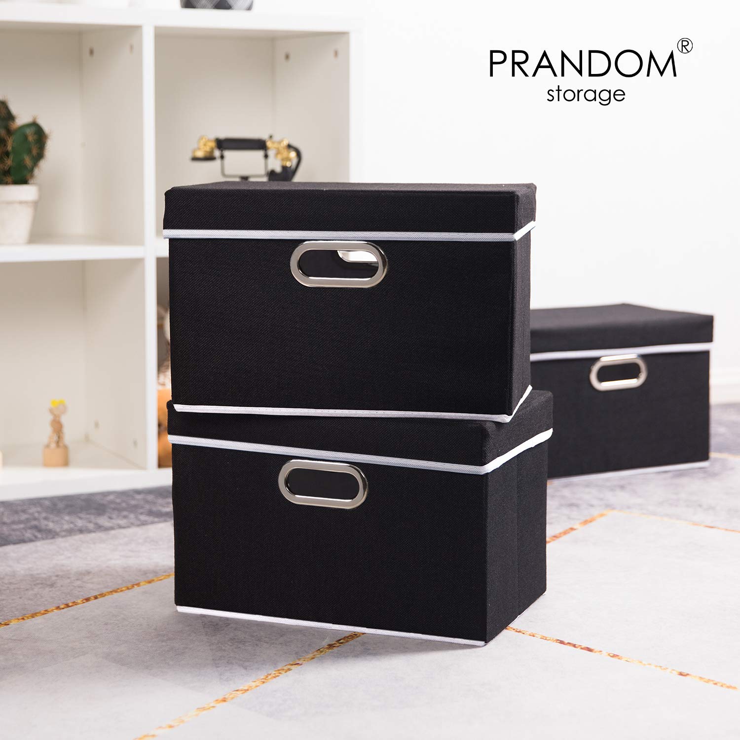 Foldable Storage Box with Lid [3 (3 Count)