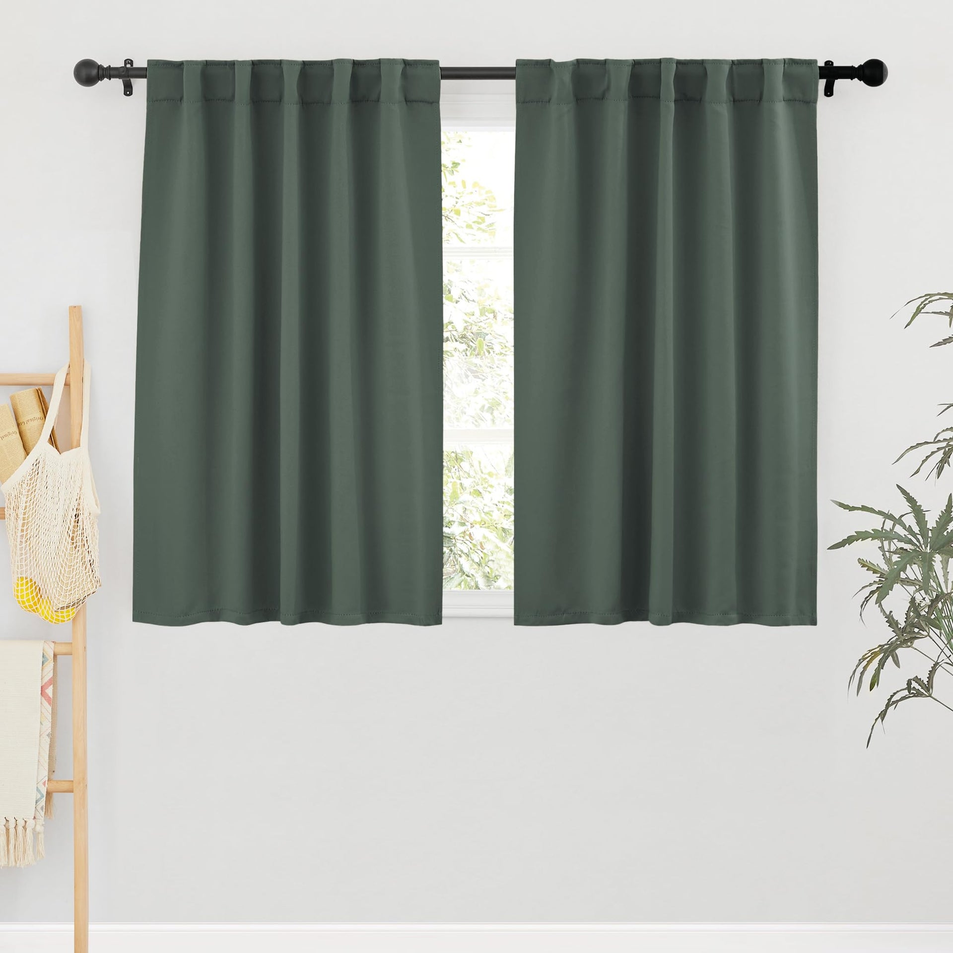 Blackout Curtains & Drapes for Bedroom 54 inches Long (2 Count)
