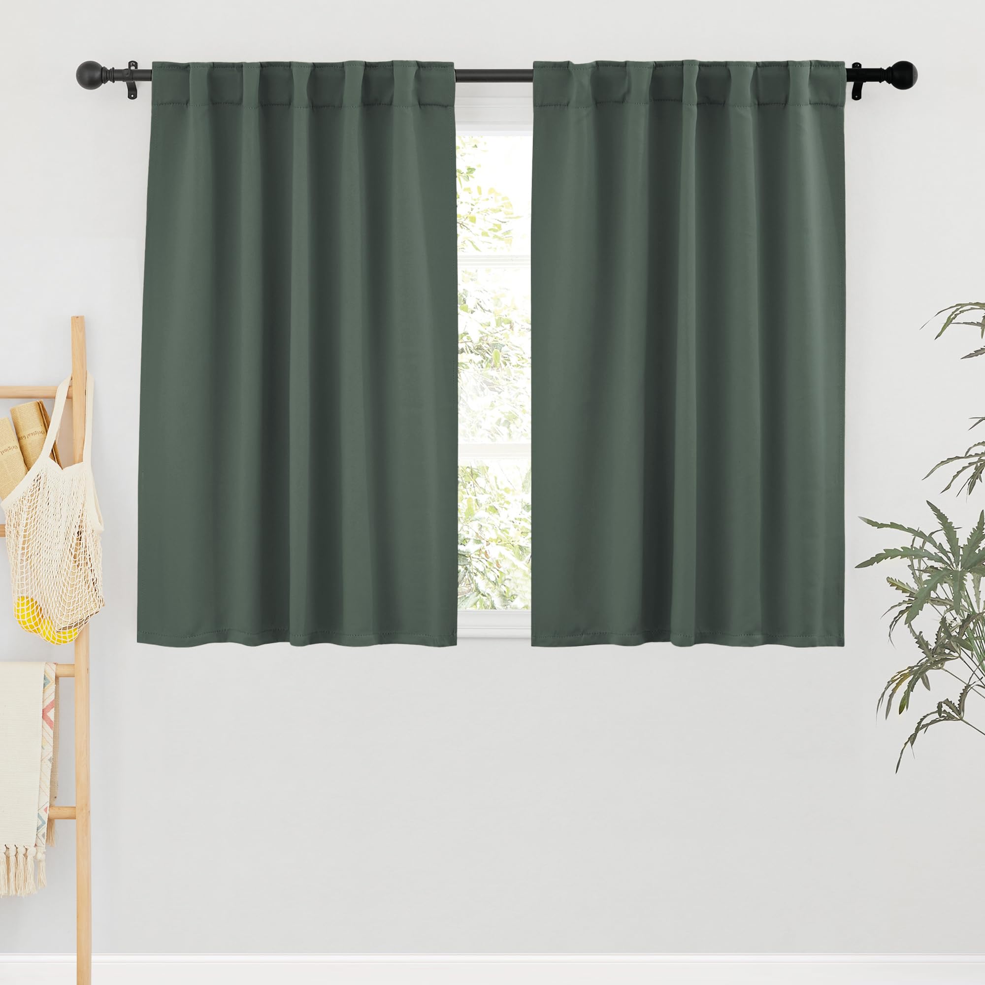 Blackout Curtains & Drapes for Bedroom 54 inches Long (2 Count)