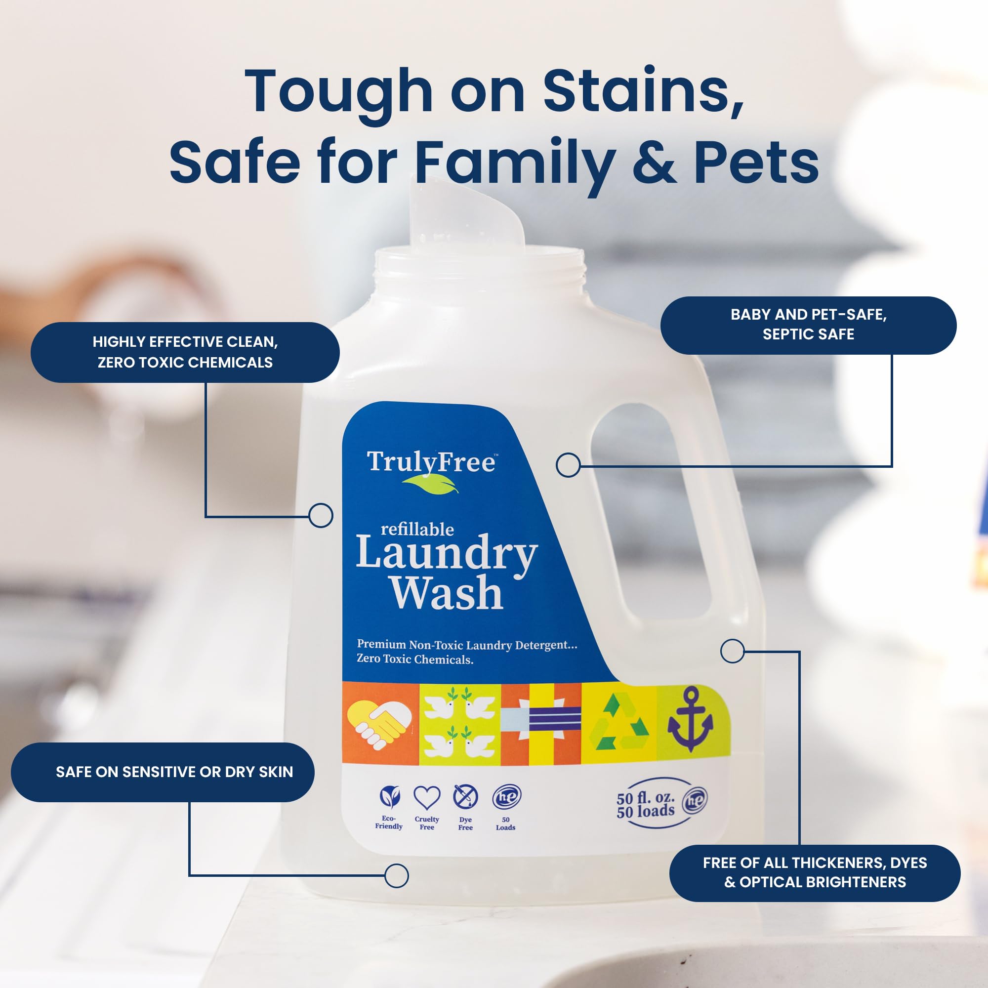 Natural Laundry Detergent for Sensitive Skin (50 Fl Oz)