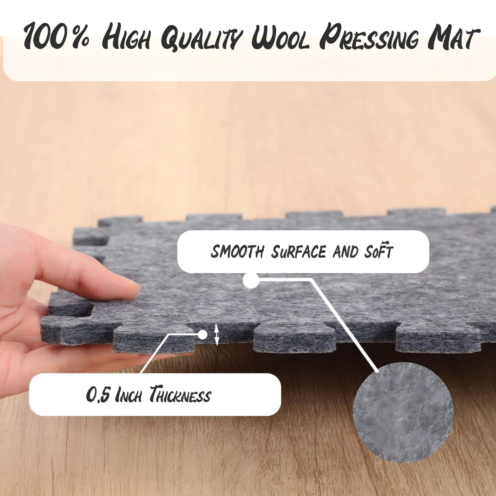 6 Pack Large Wool Pressing Mat Wool Ironing Mat Felted Blending Ironing Pad Sewing Machine Muffling Pad Iron Board for Quilters Quilting Supplies and Notions Accessories