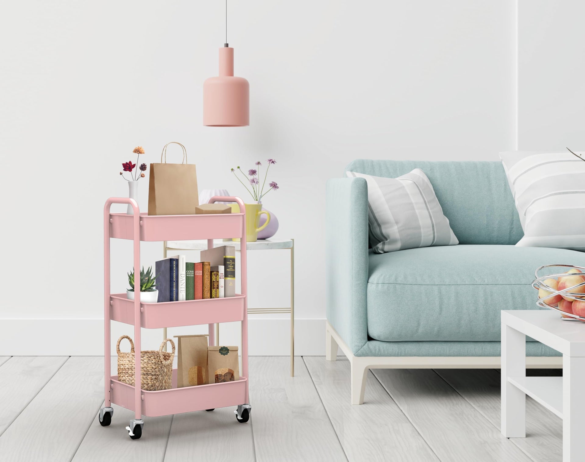 3 Tier Rolling Metal Storage Organizer (3 Count)
