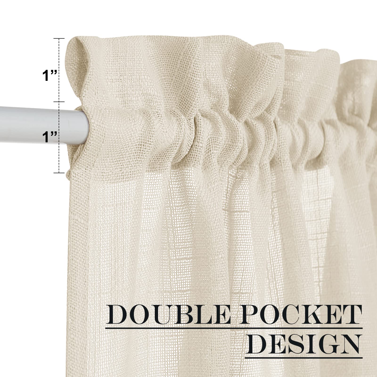 Door Panel Curtains Faux Linen French Curtain