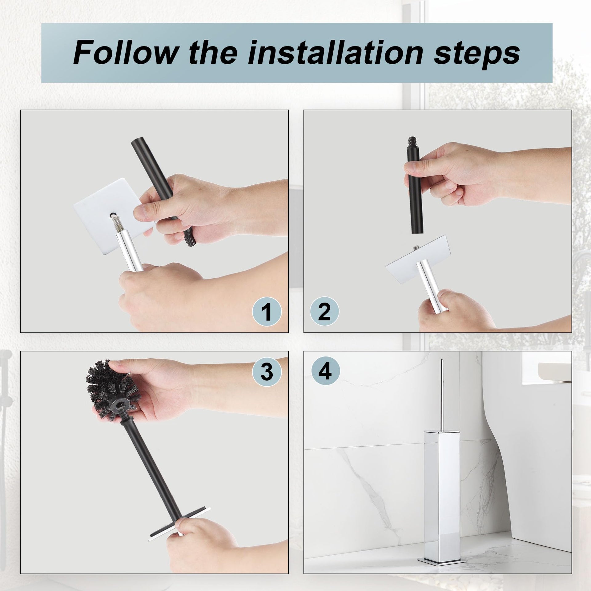 Chrome Toilet Brush and Holder