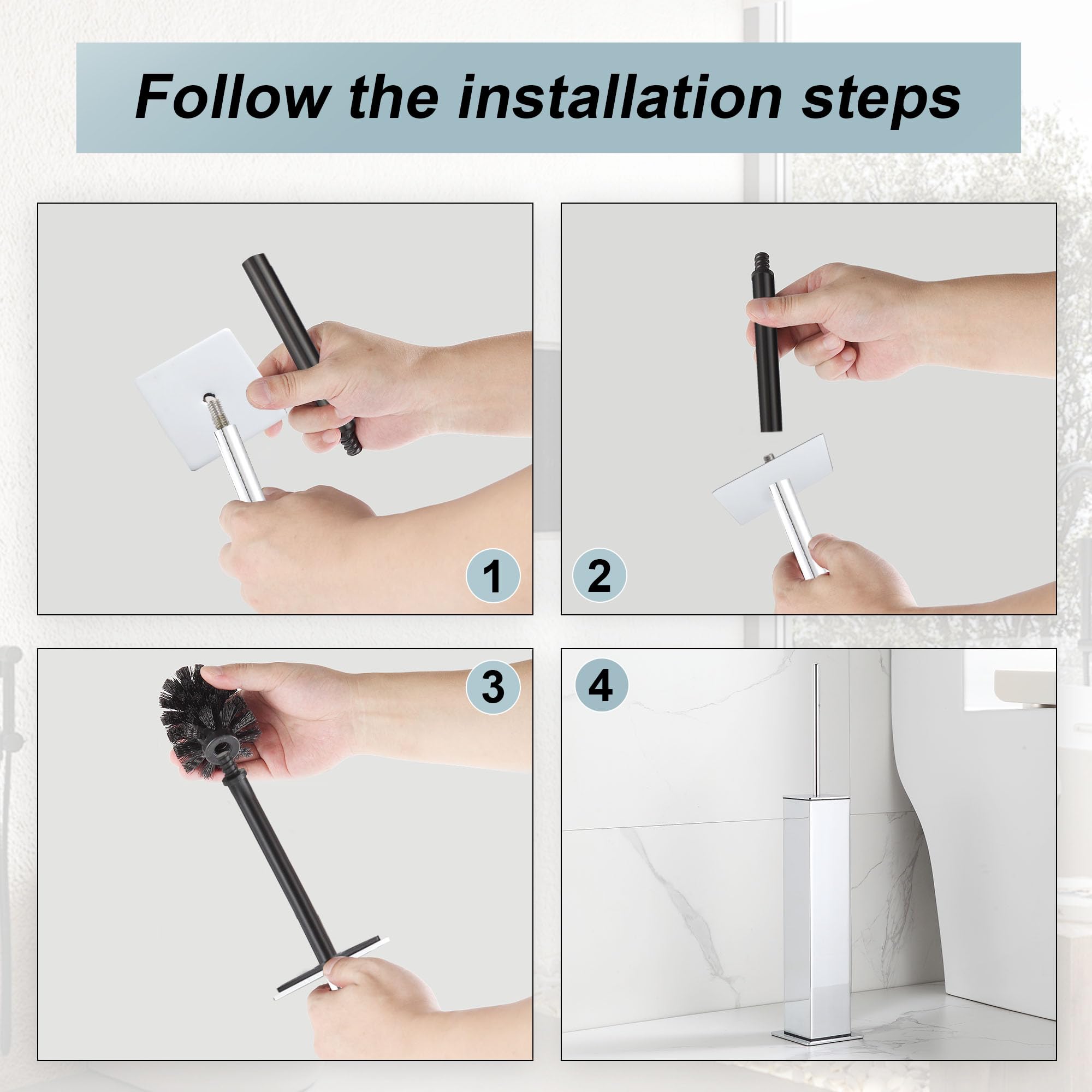 Chrome Toilet Brush and Holder