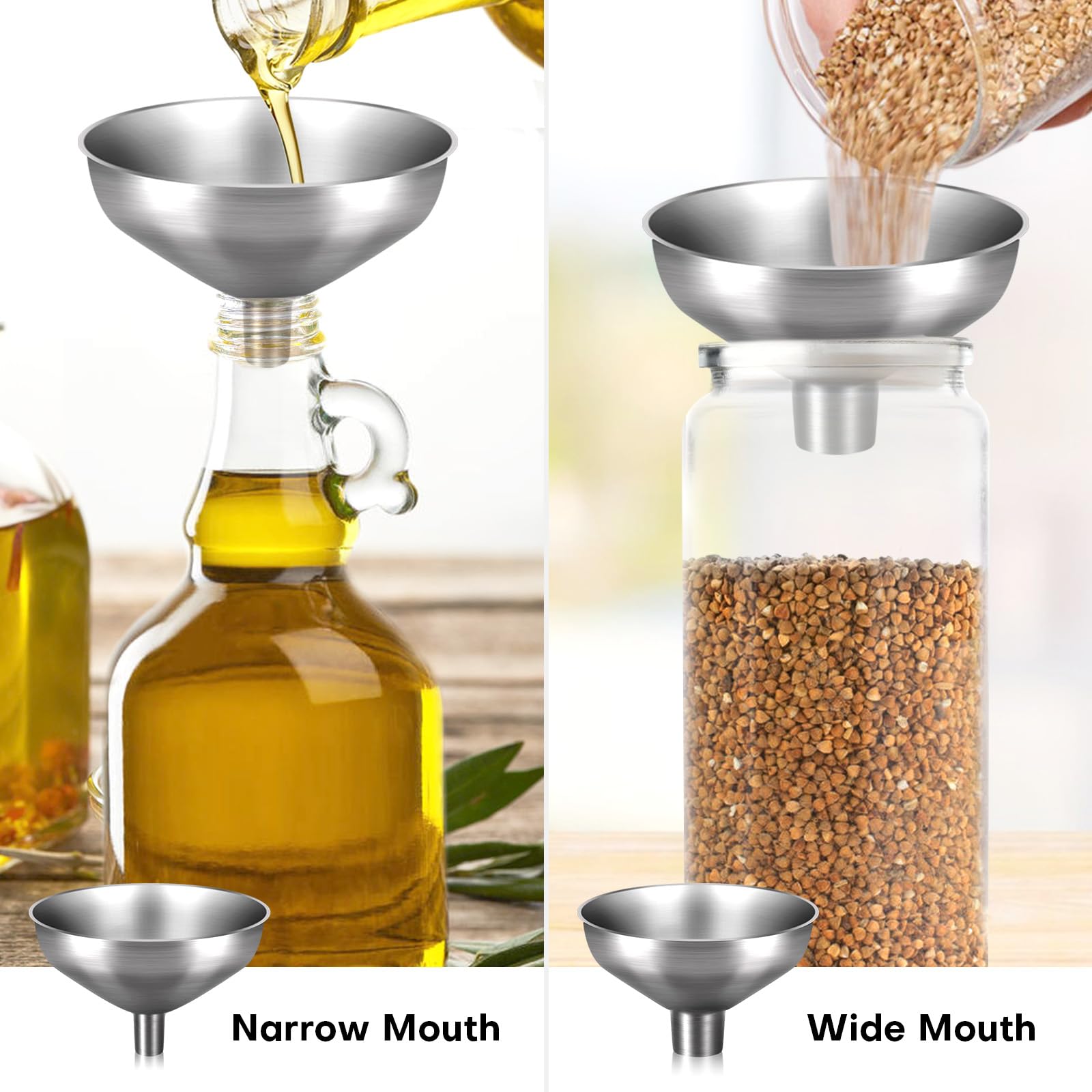 2 Pack Stainless Steel Kitchen Funnel Set (2 Count)