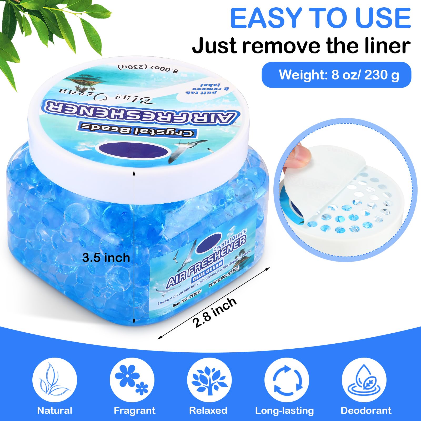 6 Pcs Air Freshener Beads Odor Eliminator Beads Odor (48 Fl Oz)