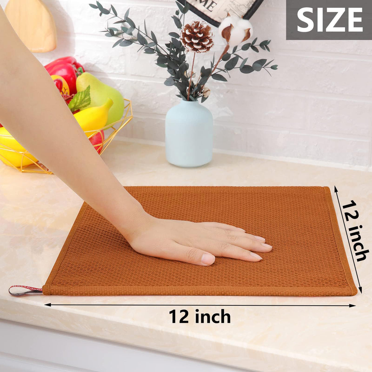 100% Cotton Waffle Weave Kitchen Dish Cloths 6 (6 Count)