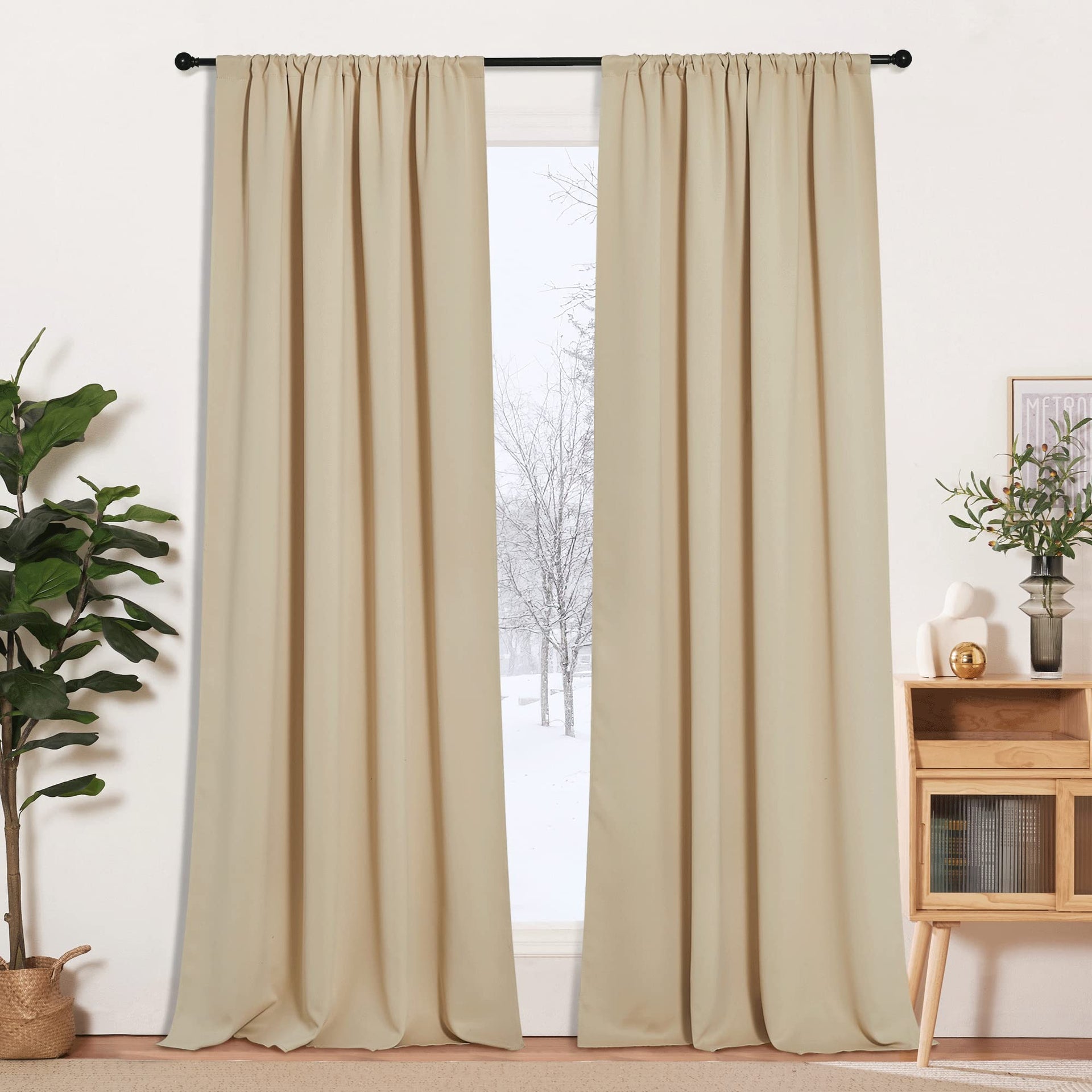 Curtains for Bedroom Living Room Dining Room 102 inches Long (2 Count)
