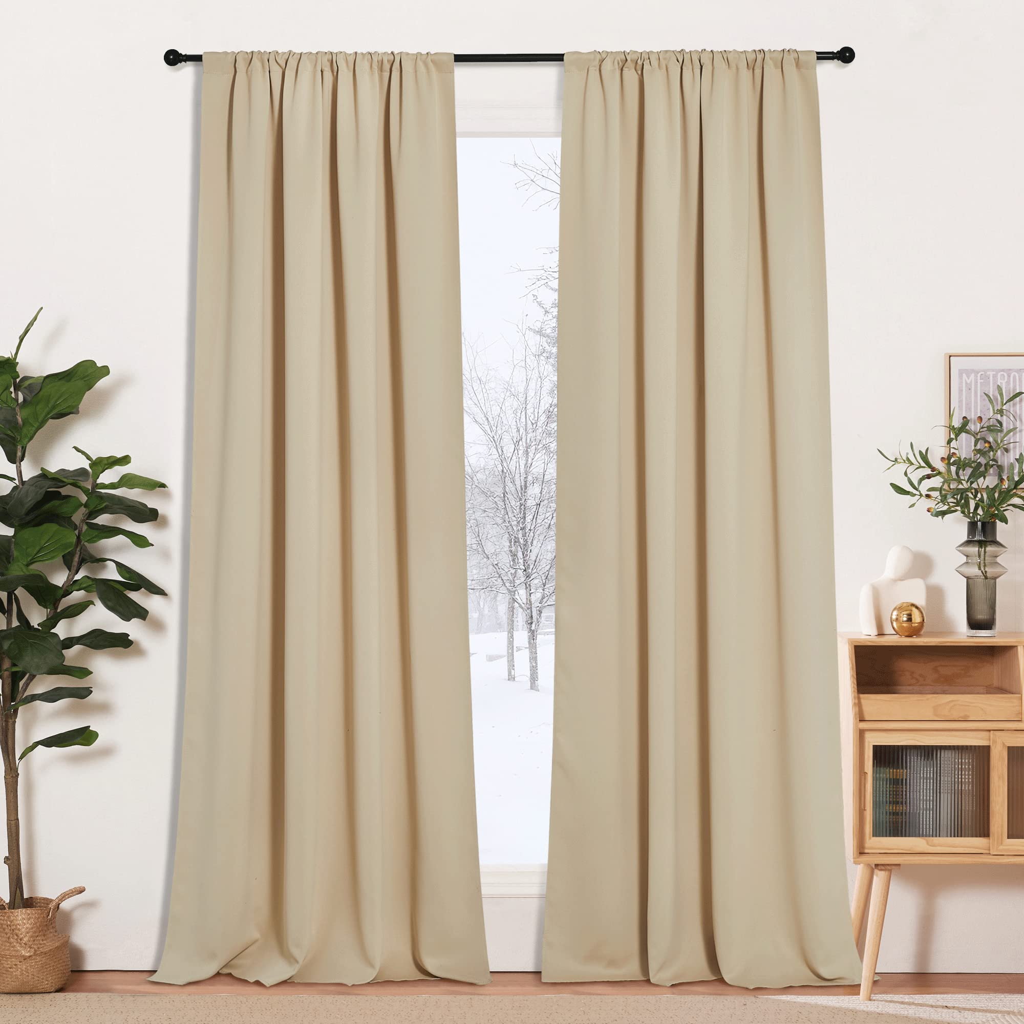 Curtains for Bedroom Living Room Dining Room 102 inches Long (2 Count)