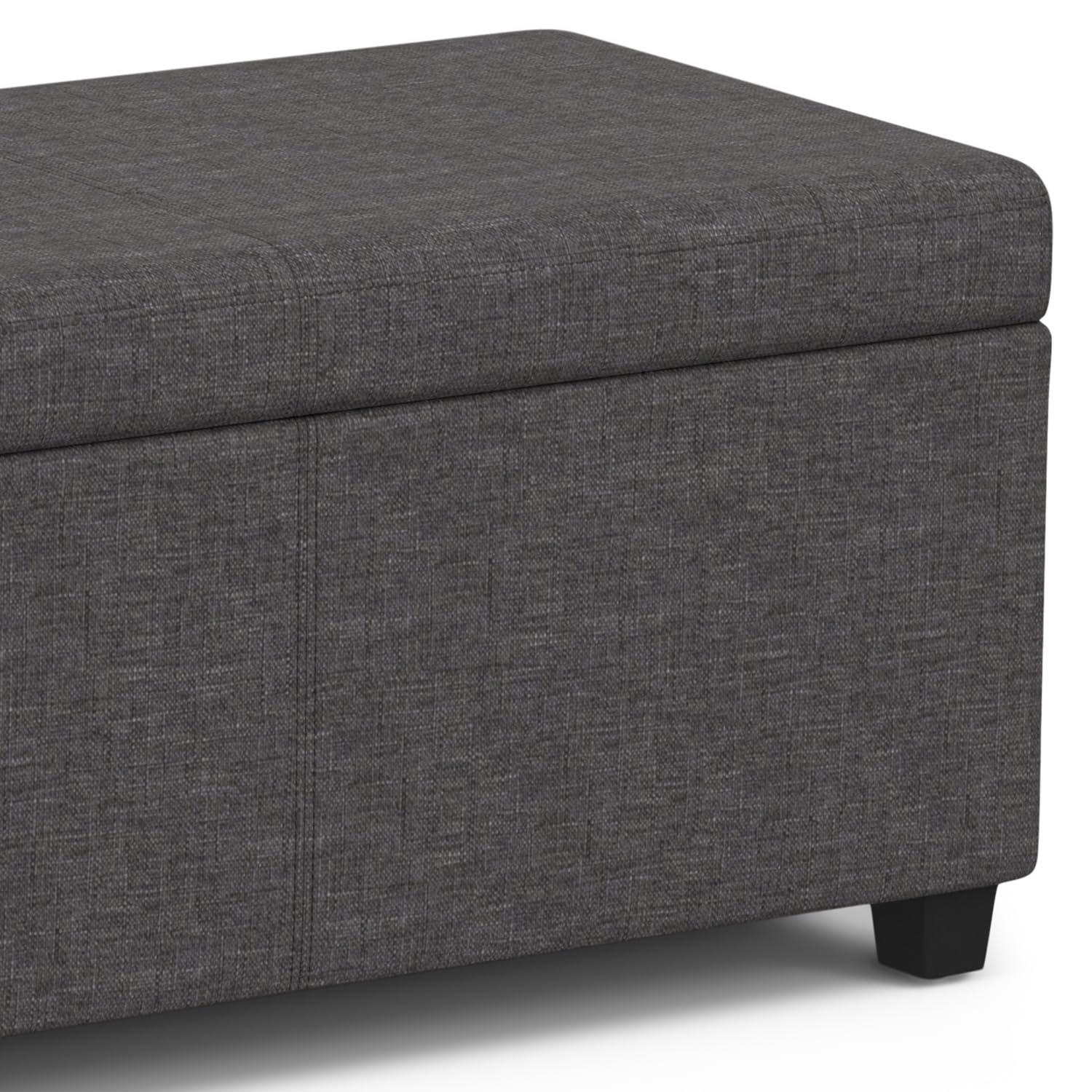 Avalon 54" Wide Vegan Leather Storage Ottoman in Brown