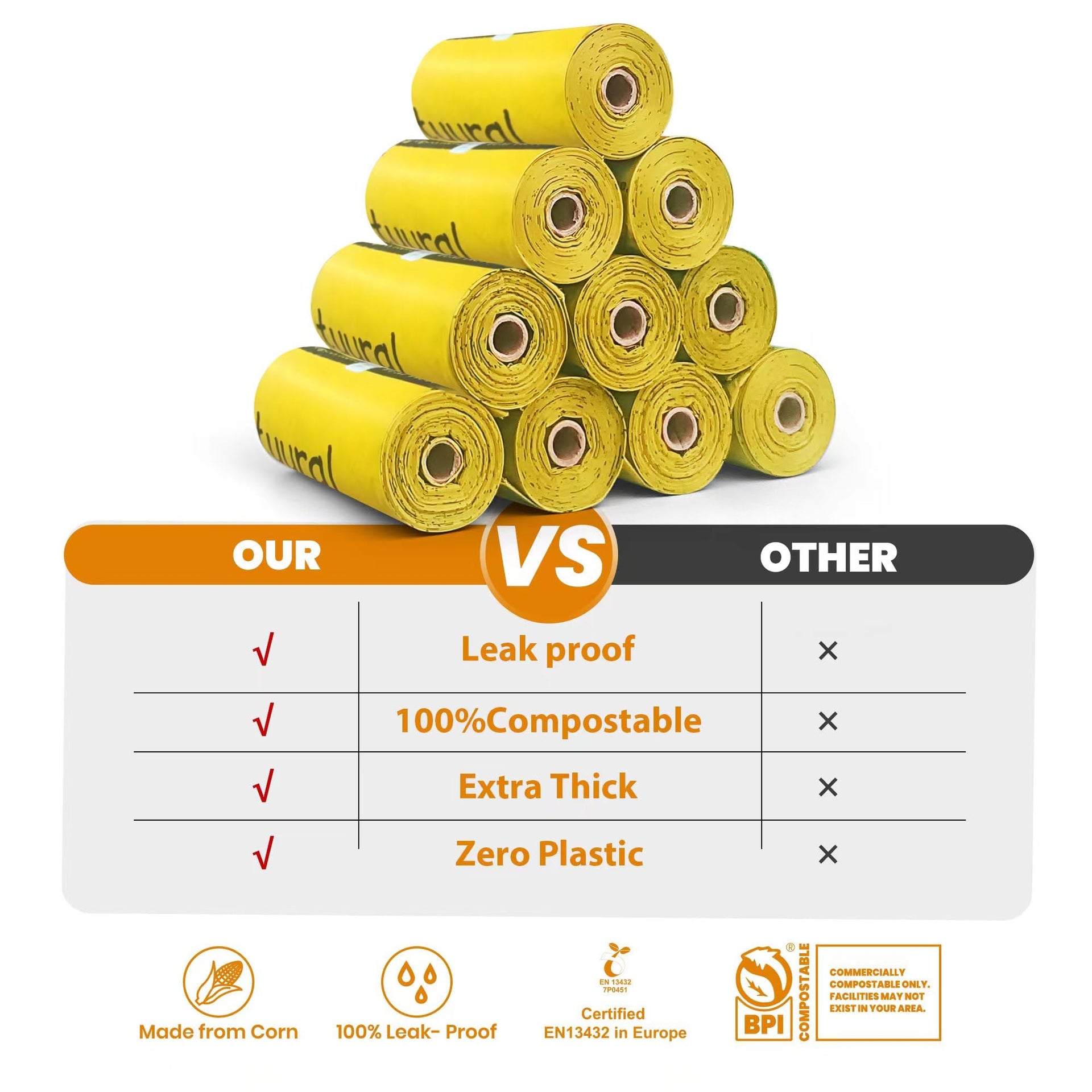 Certified Compostable Dog Poop Bags (270 Count)
