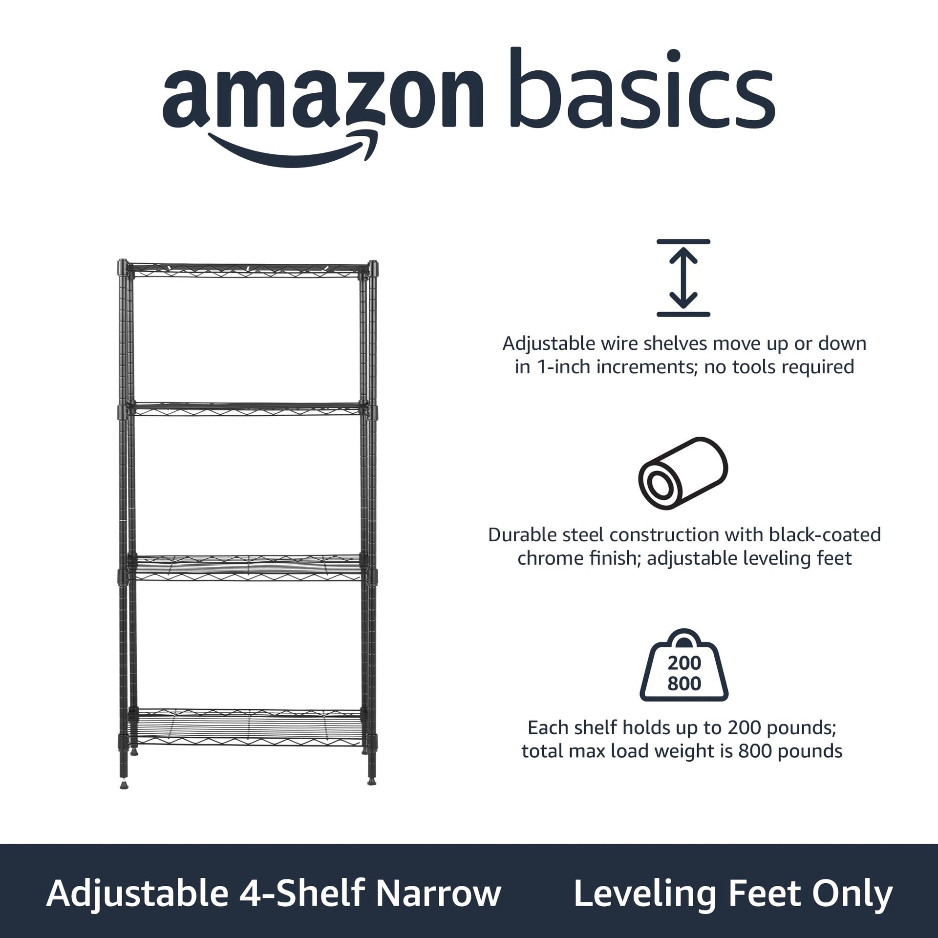 4 Shelf Steel Wire Storage Shelves for Garage