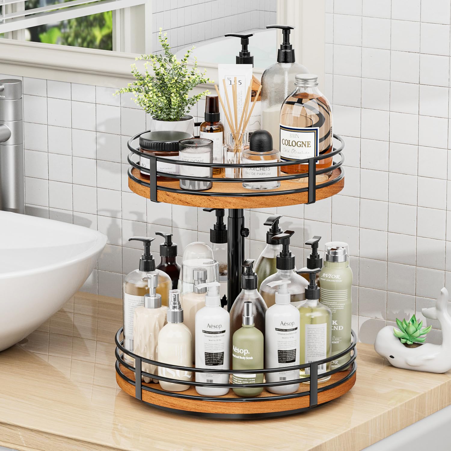 Lazy Susan Turntable Organizer Adjustable
