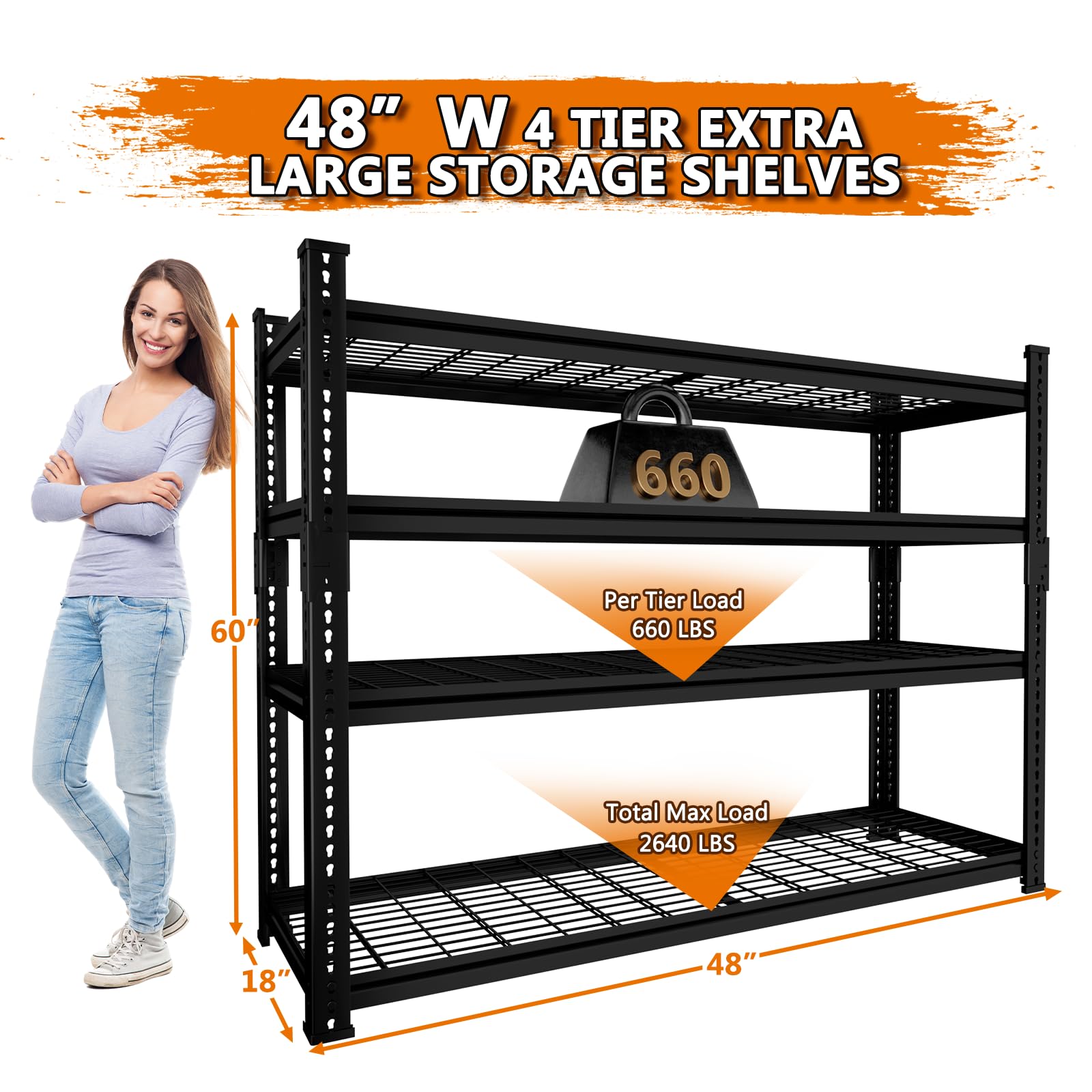 Storage Shelves Heavy Duty 4 PCS (4 Count)