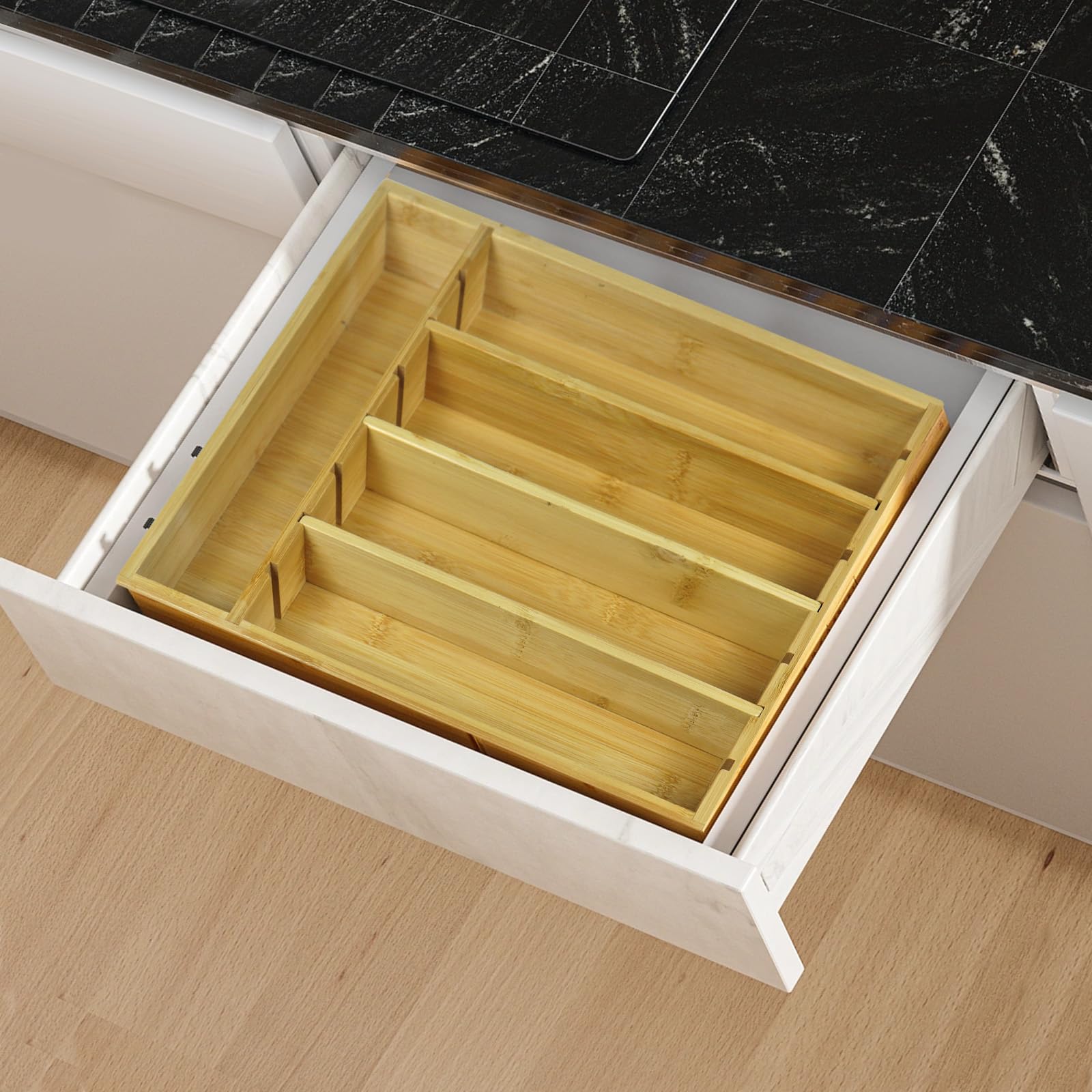 Silverware Organizer Kitchen Bamboo Drawer Organizer