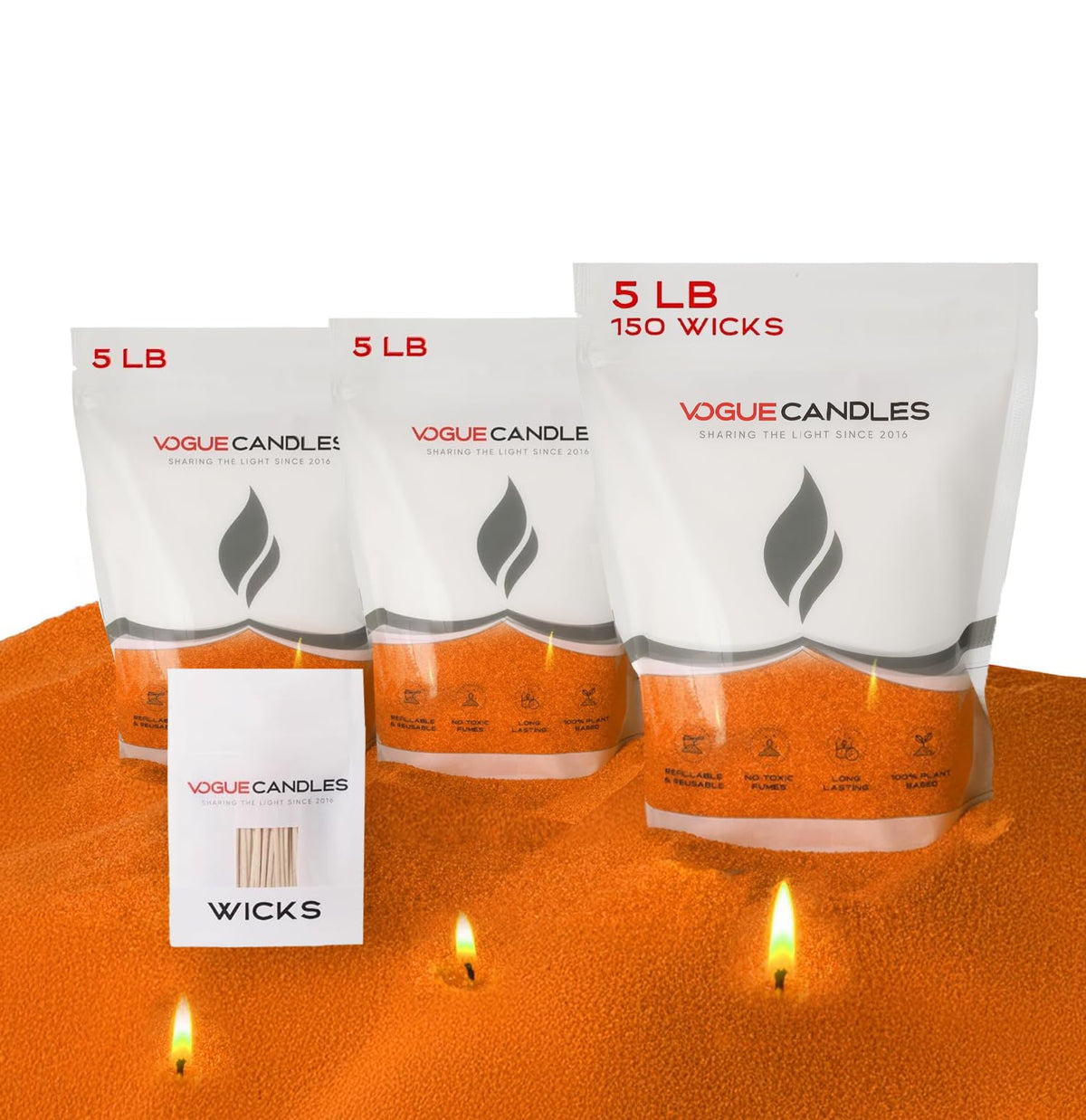 Vogue Candles Orange Pearled Candle Sand Wax Kit (240 Ounce)