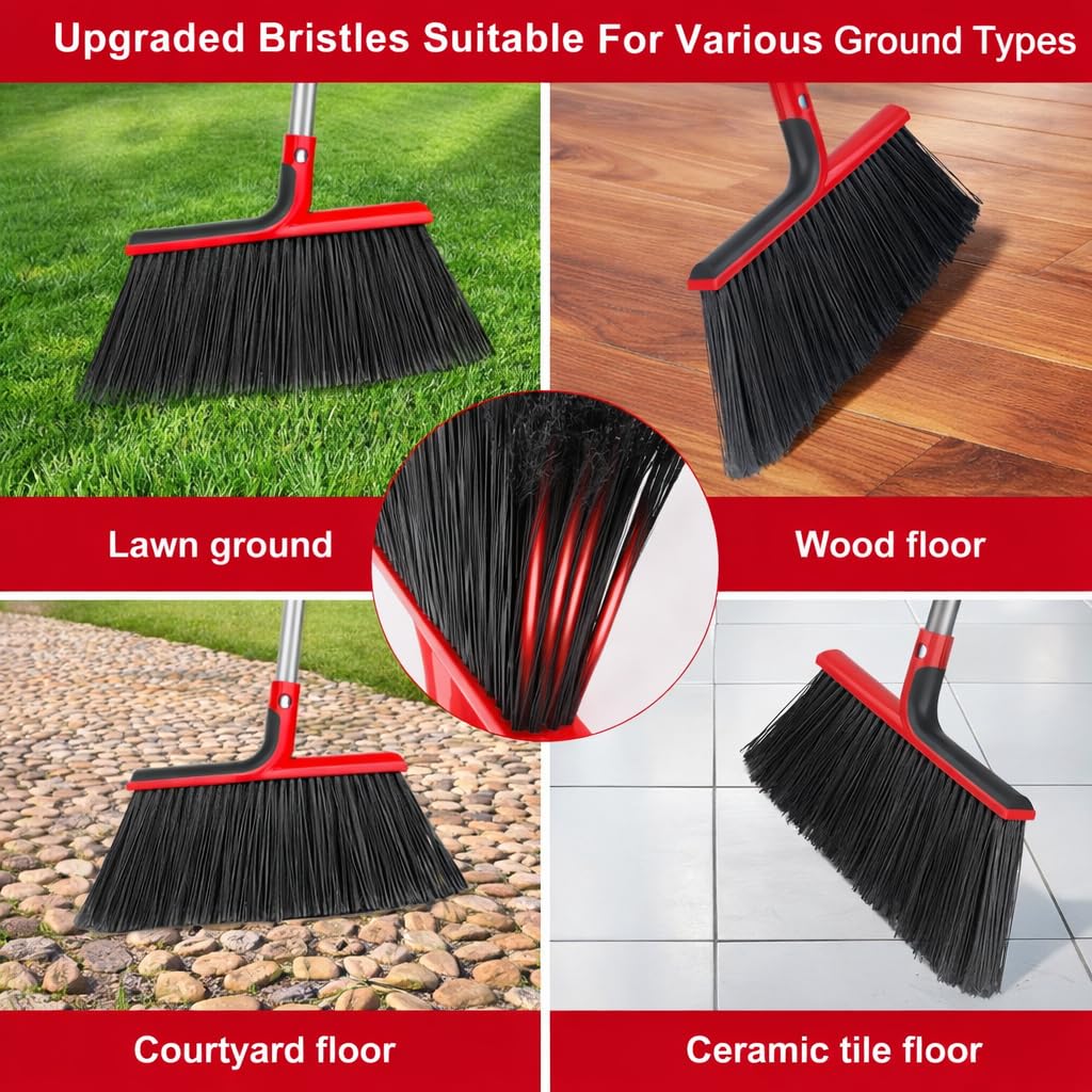 Heavy Duty Angle Broom with 58″ Long Handle