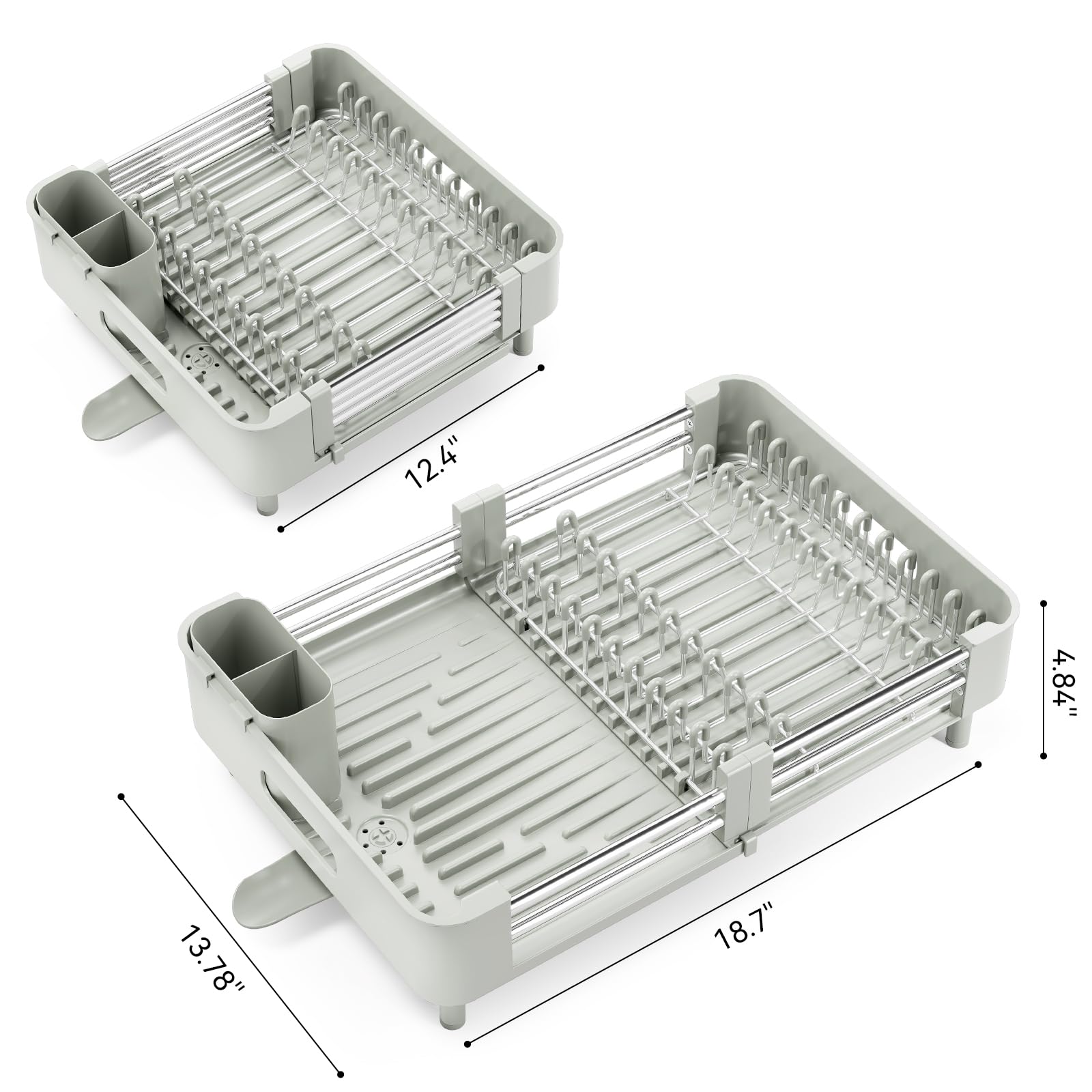 Extendable Stainless Dish Drying Rack for Kitchen Counter