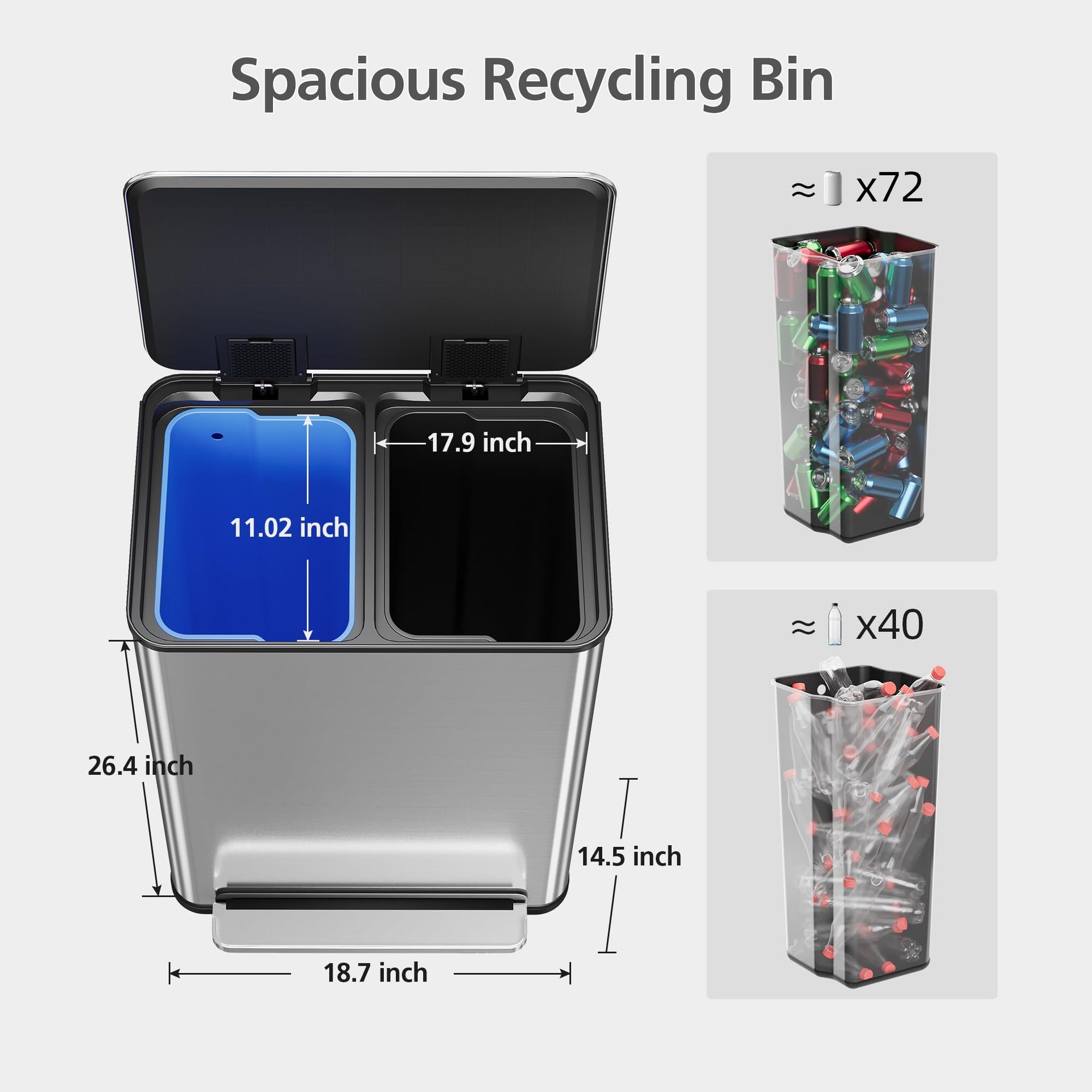 60 L 16 gal Kitchen Trash Can