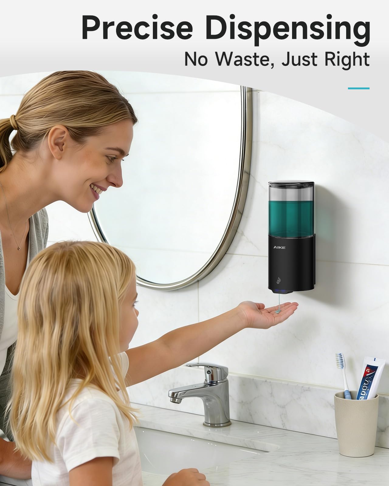 Automatic Soap Dispenser IPX7 Waterproof 13.5oz Matte Black