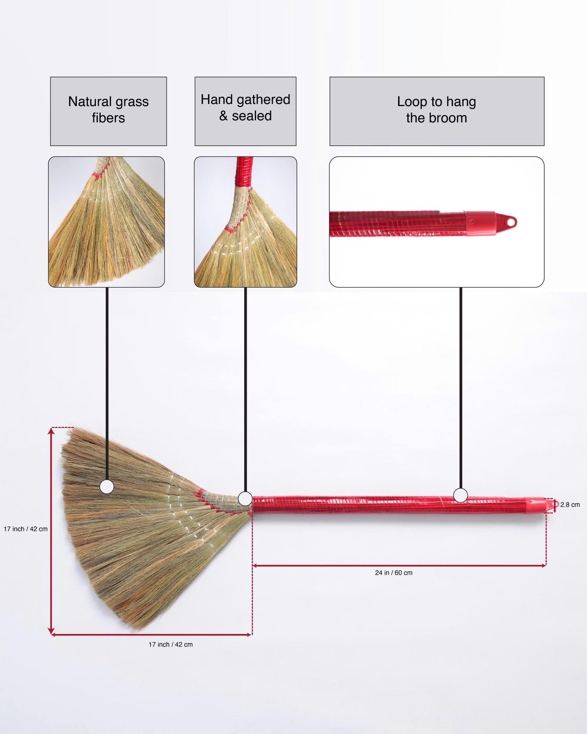 Coco Deluxe Vietnamese Natural Straw Broom