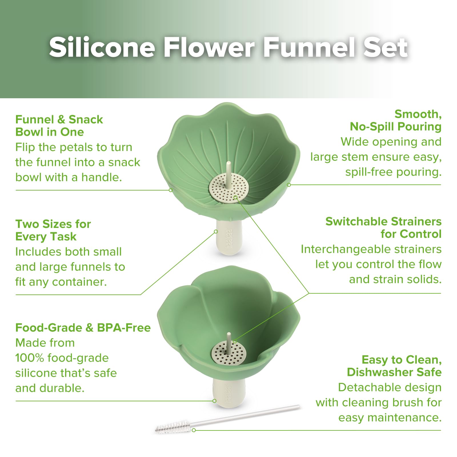 Silicone Flower Funnel Set (2 Count)