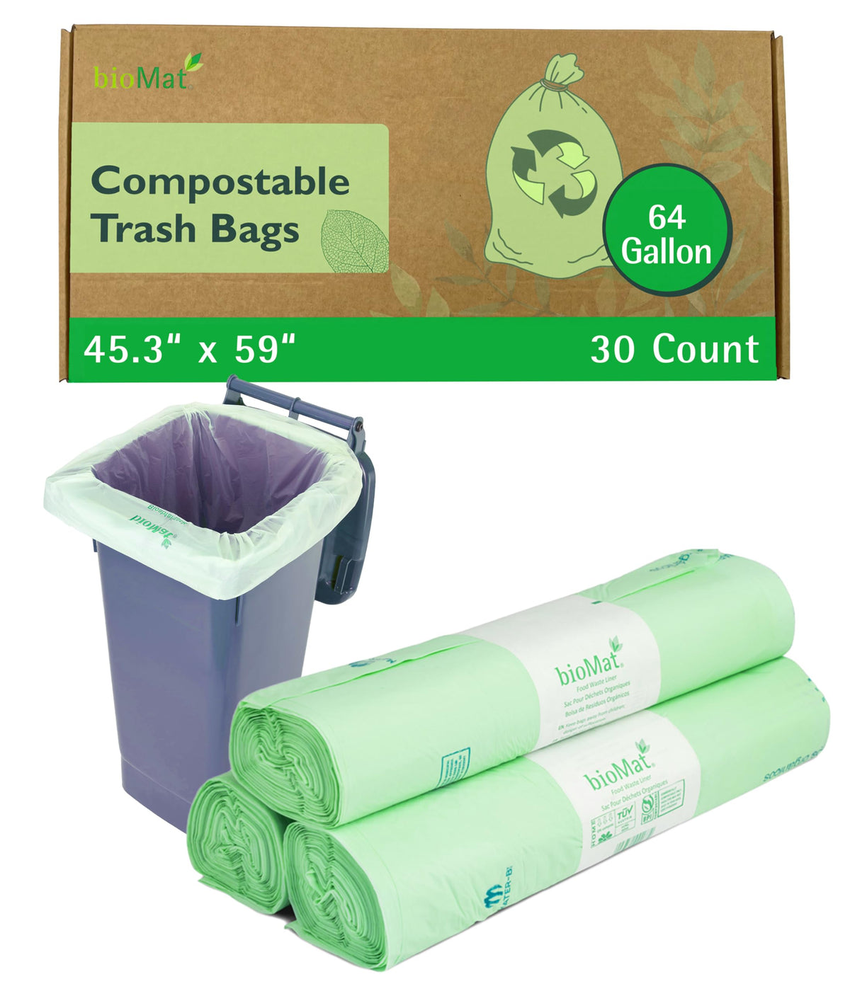 64 Gallon Compostable Food Scrap Bags (30 Count)