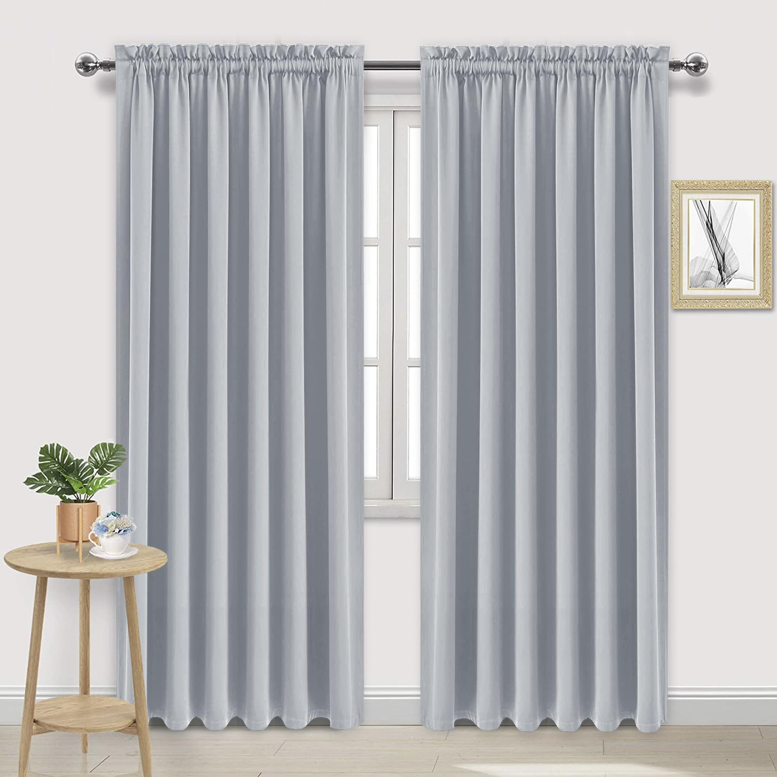 Wide Blackout Curtains for Living Room 70 x 84 Inch Long 2 Panels