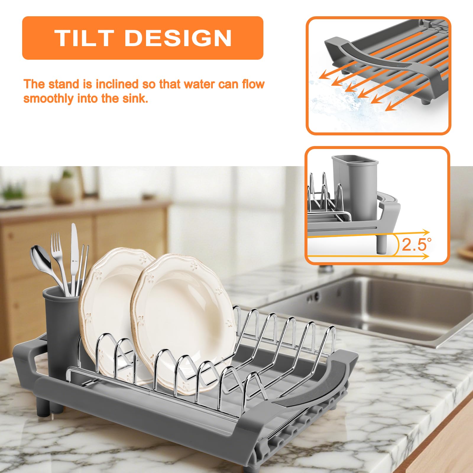 Dish Drying Rack Compact Expandable