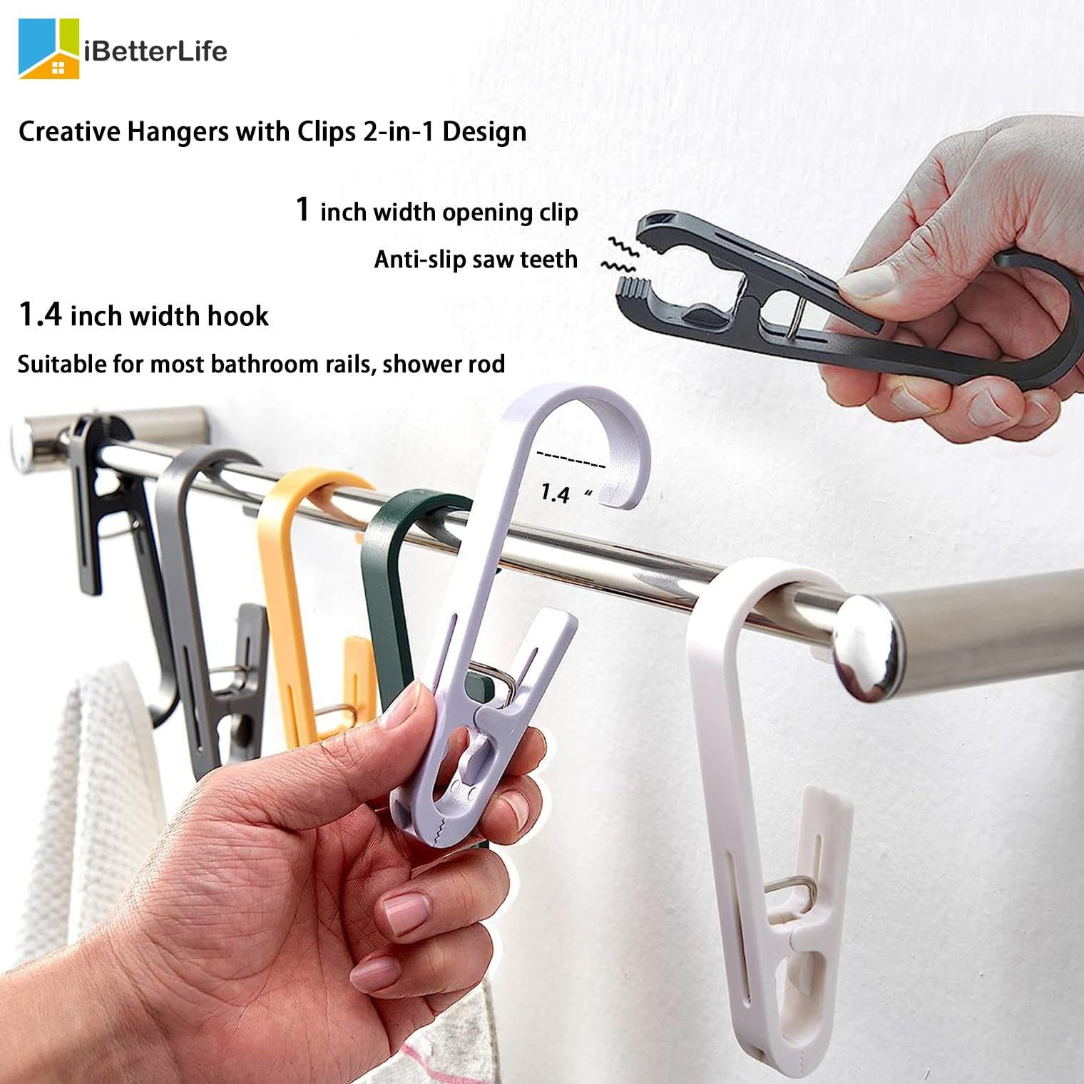 Laundry Hooks Hanging Clips (8 Count)