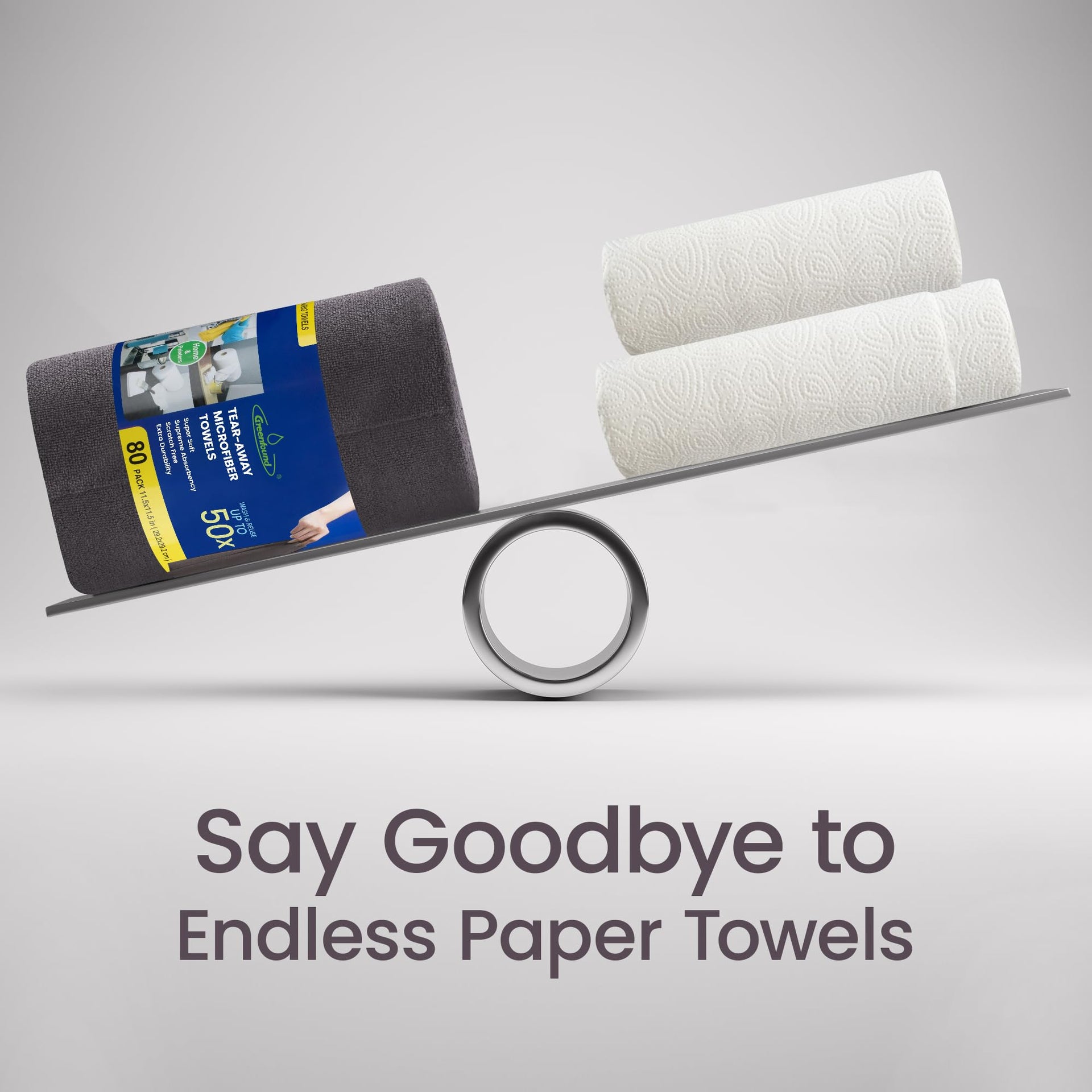 Microfiber Cleaning Cloth Roll (80 Count)