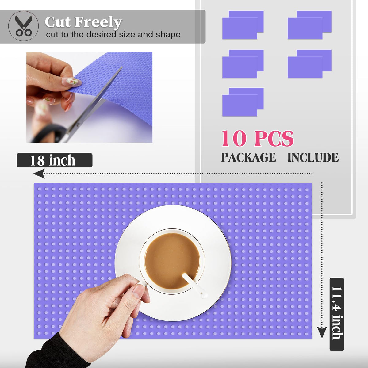 10Pcs Refrigerator Liners (14.25 Sq Ft)