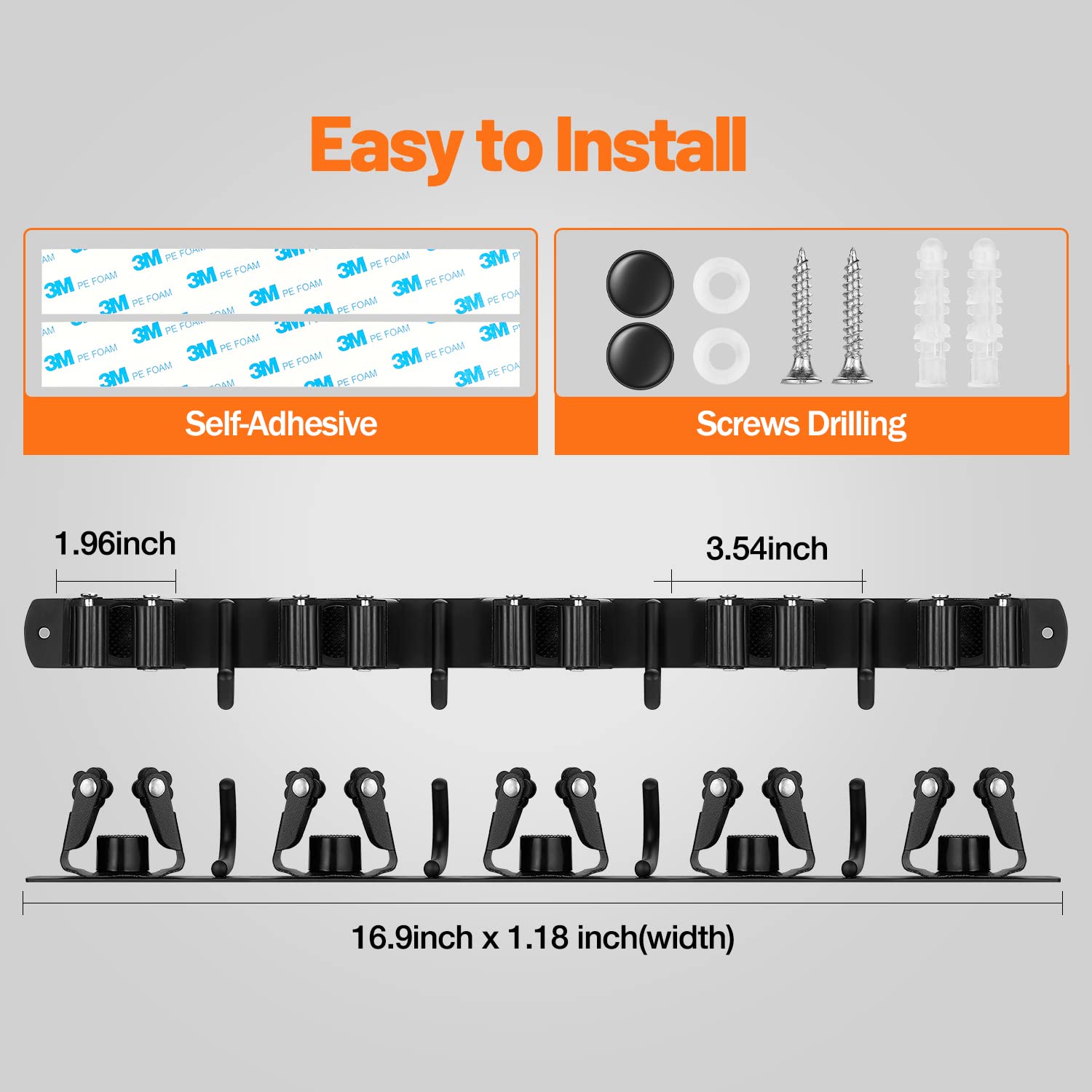 Broom Holder Wall Mount