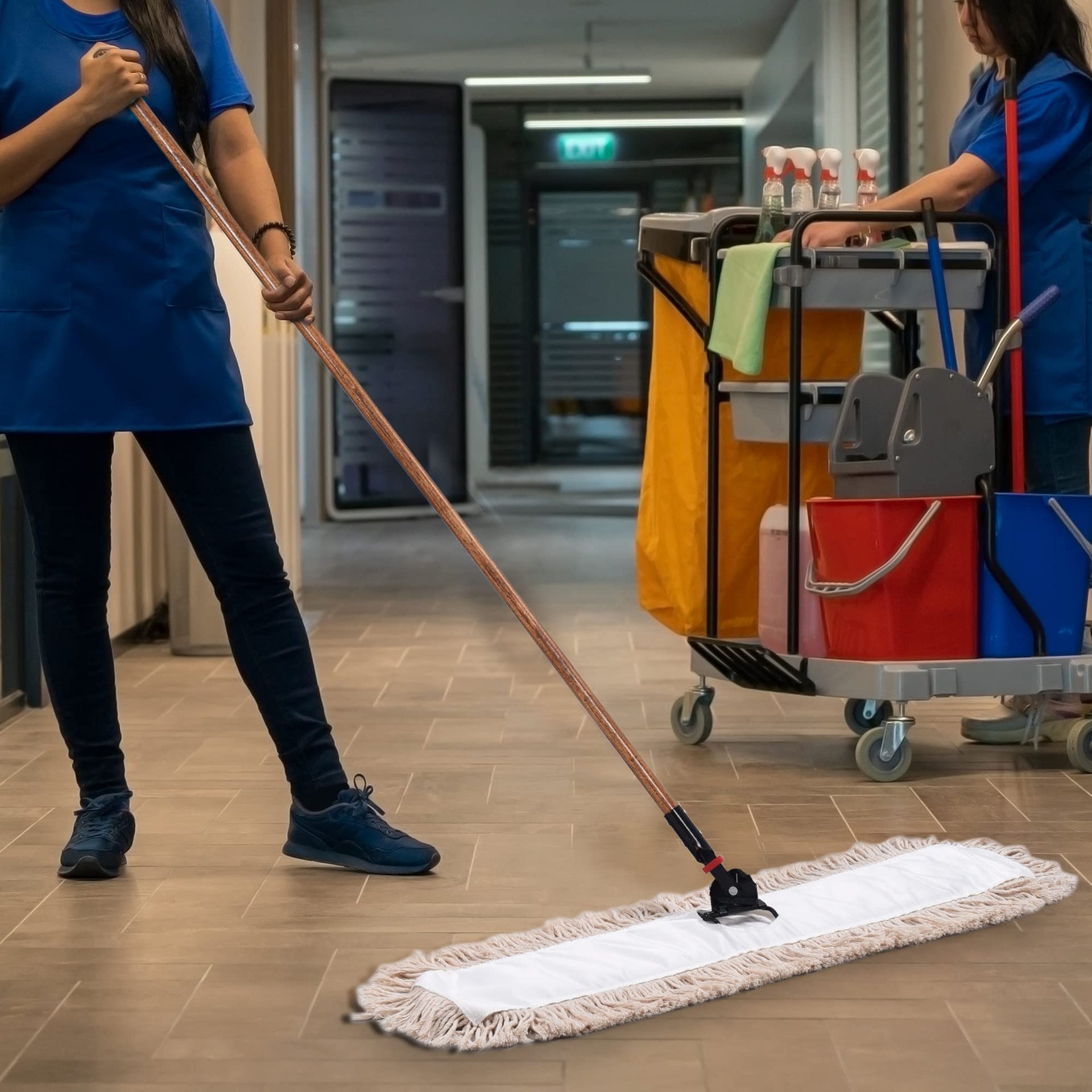 Matthew Cleaning 36'' Cotton Dust Mop Refill Washable Thick Tufted Replacement Heads for Residential & Commercial Use Fit All 36'' Dust Mop Frames (6 Count) - ModHome Supplies