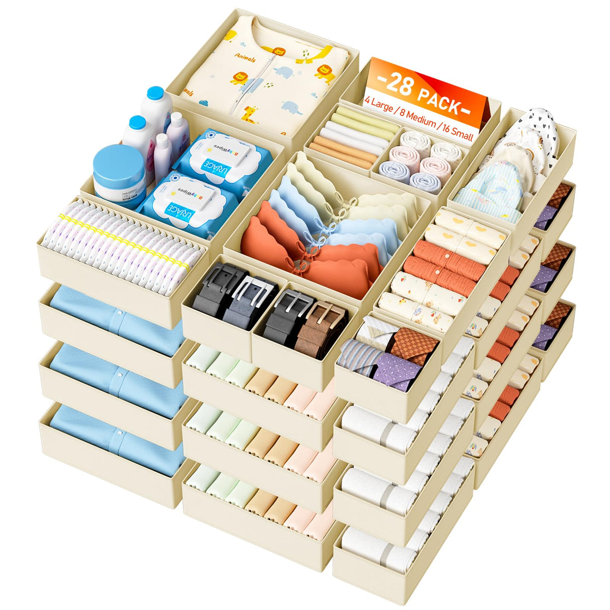 Drawer Organizer Clothes 28 Pack (28 Count)