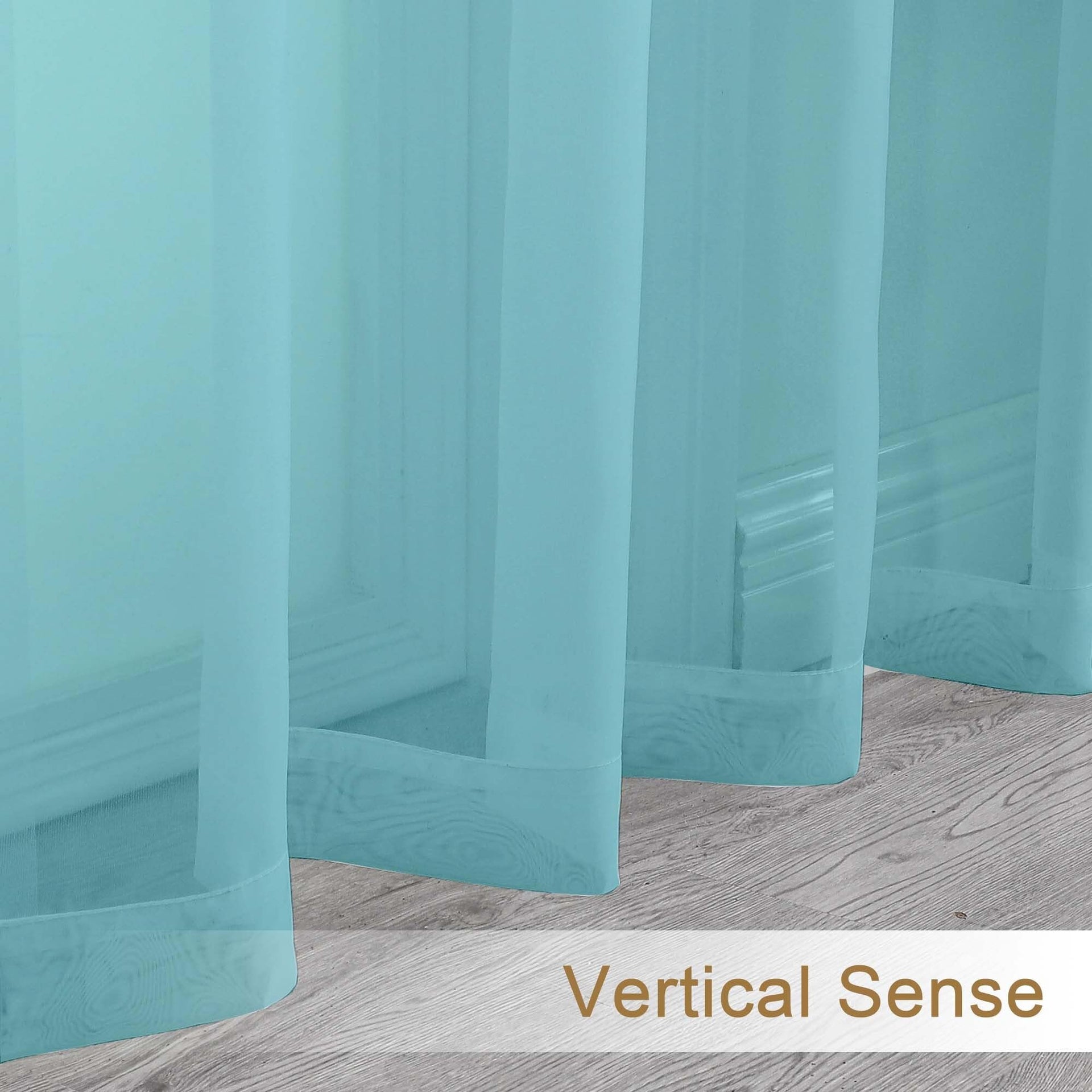 Aqua Sheer Curtains 96 inches Long 2 Panels (2 Count)