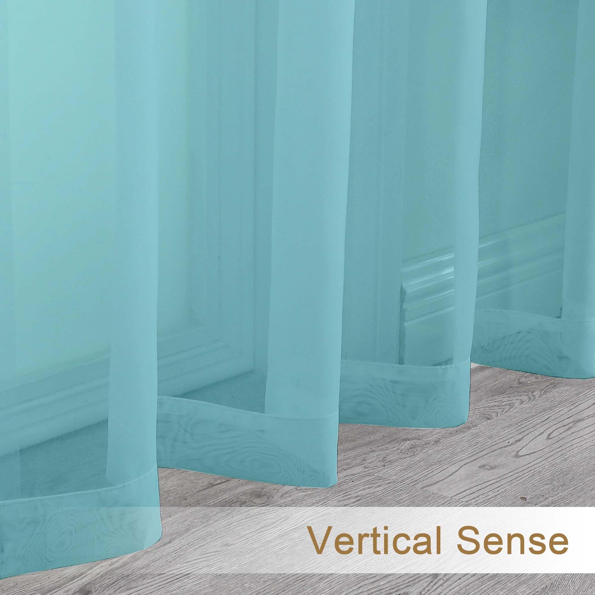 Aqua Sheer Curtains 96 inches Long 2 Panels (2 Count)