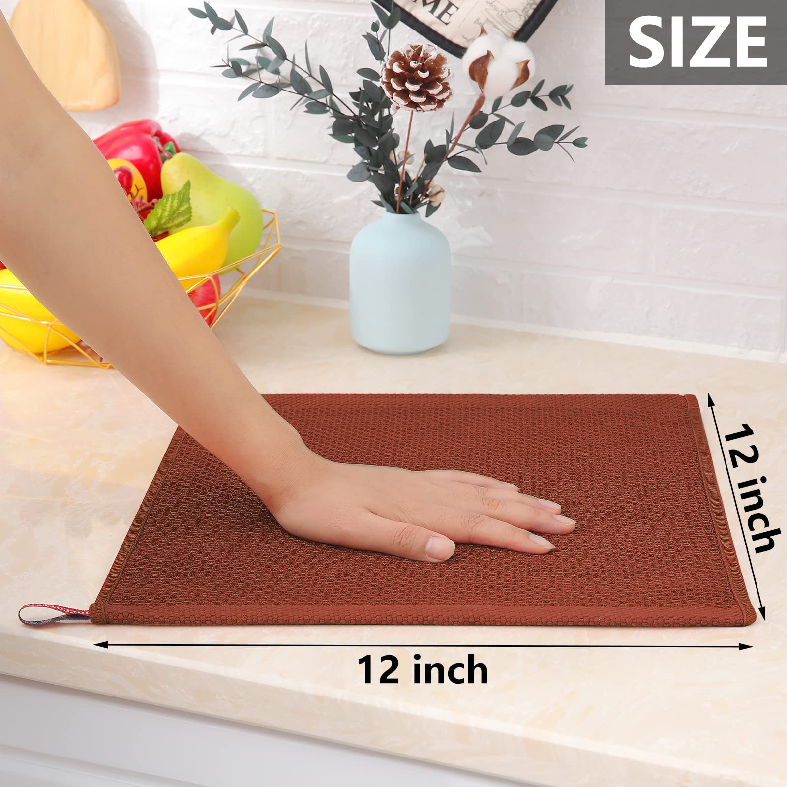 100% Cotton Waffle Weave Kitchen Dish Cloths 12 (12 Count)