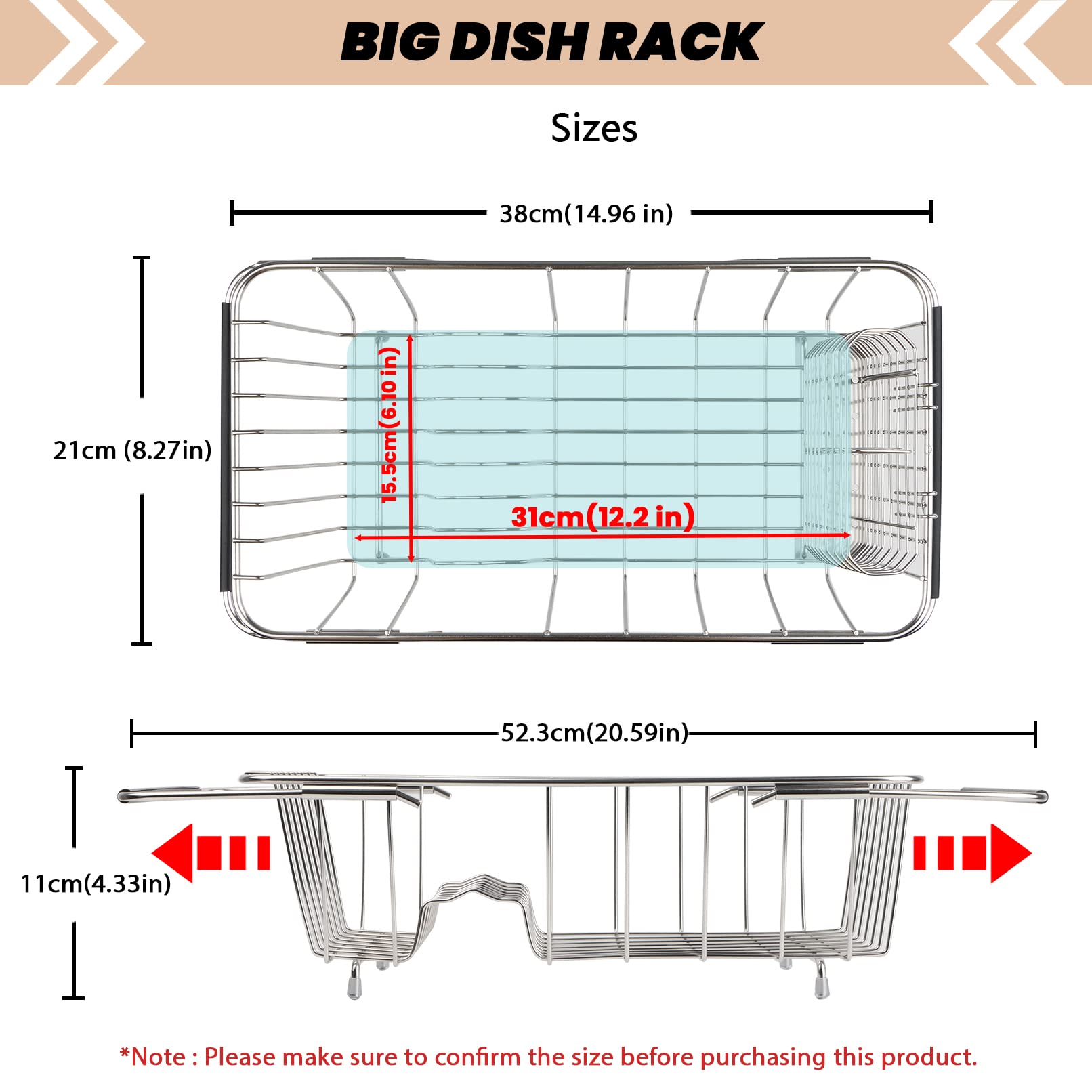 Sink Dish Drainer Rack