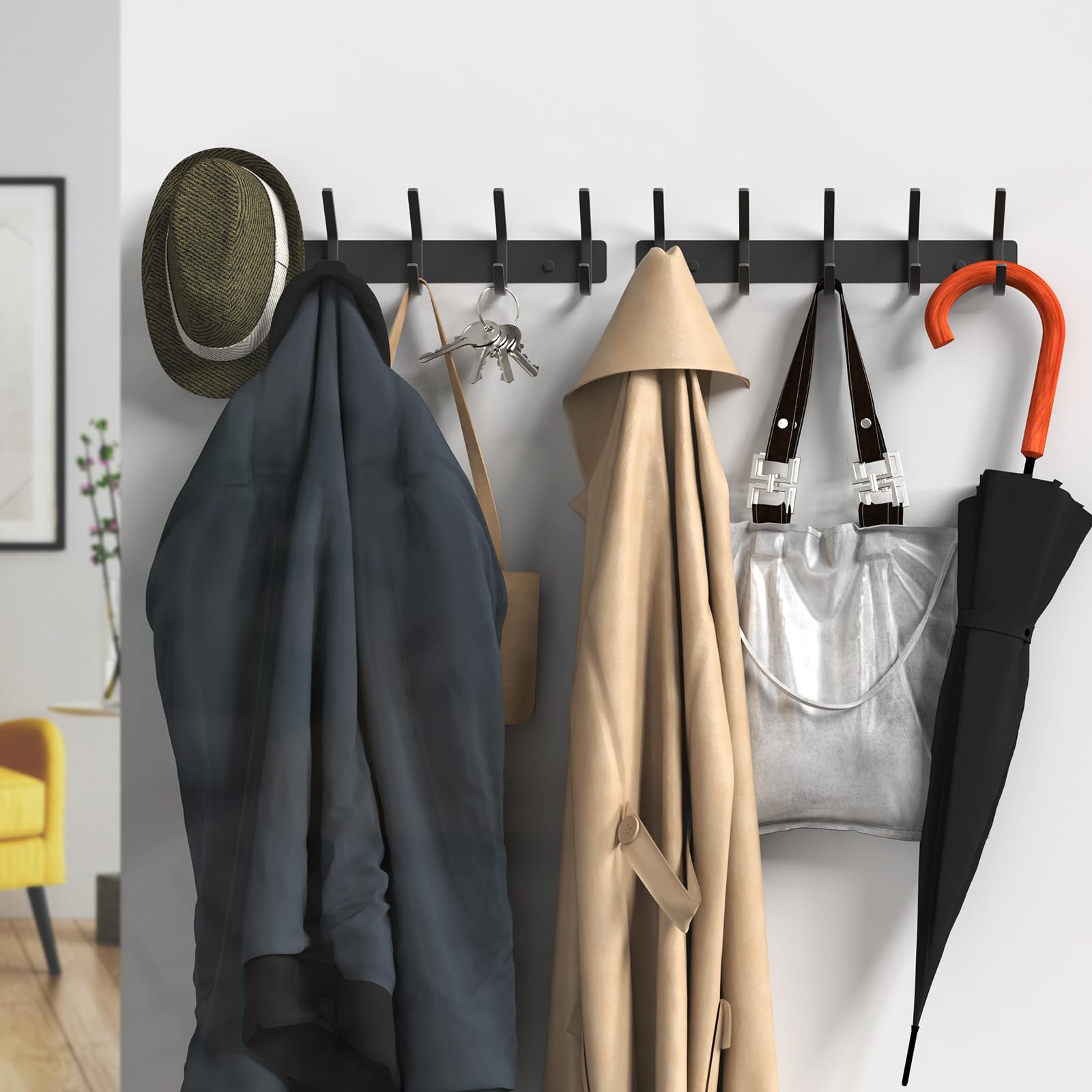 Wall Hooks Heavy Duty Aluminum Towel Hooks for Hanging Coat