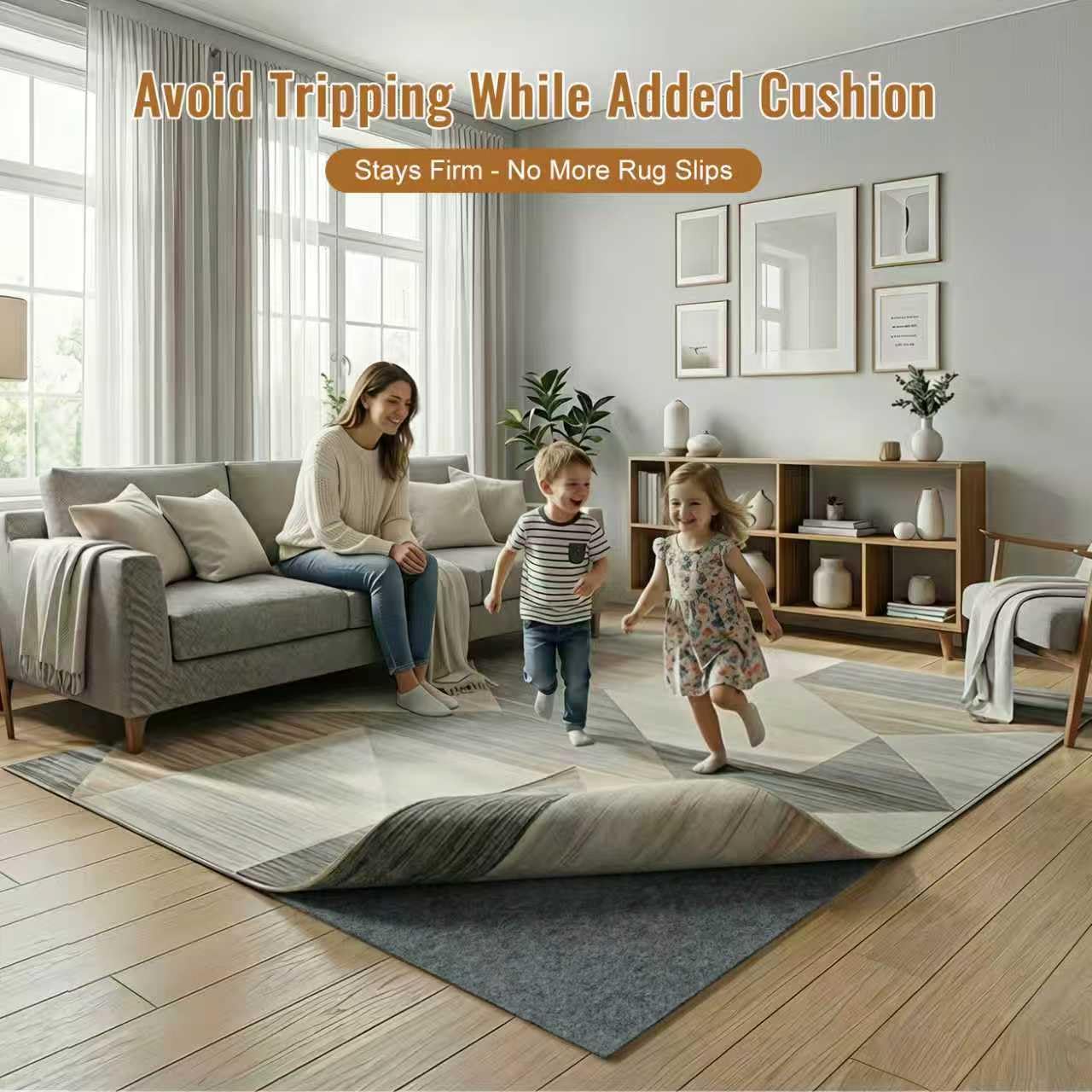 Felt Rug Pad 6 x 9 Ft Rubber Non